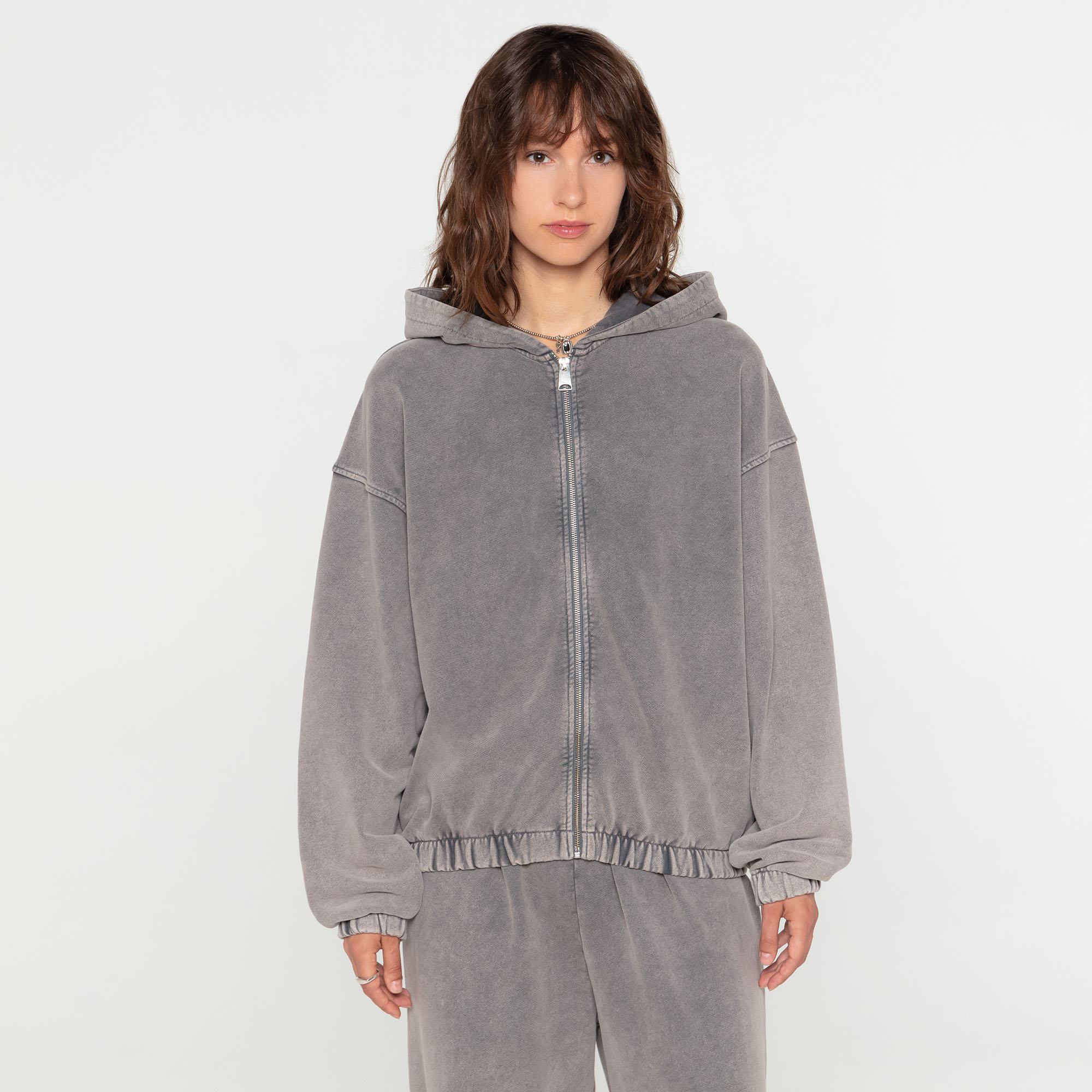 Женская толстовка Washed Cropped Hoodie Full Zip French Terry STREETBEAT SBW-HDFZ0002-064-L