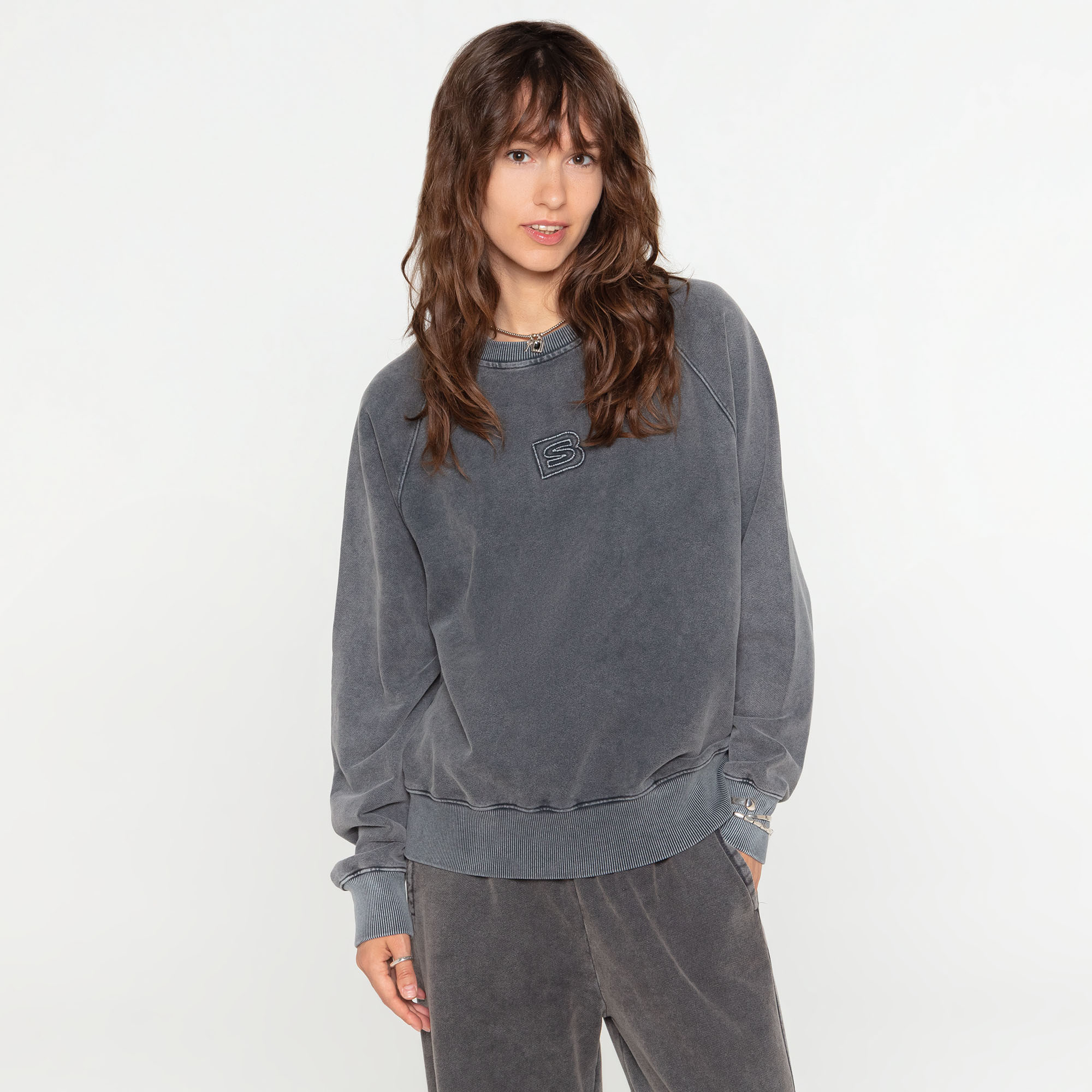 Женский свитшот Washed Crew French Terry STREETBEAT SBW-CRW0019-092-S