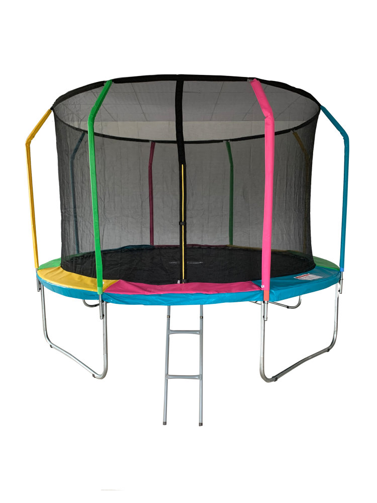 Батут 12FT 3,66м SportElite FLY фиберглас с защитной сеткой внутрь и лестницей FR-60-12FT Barfits