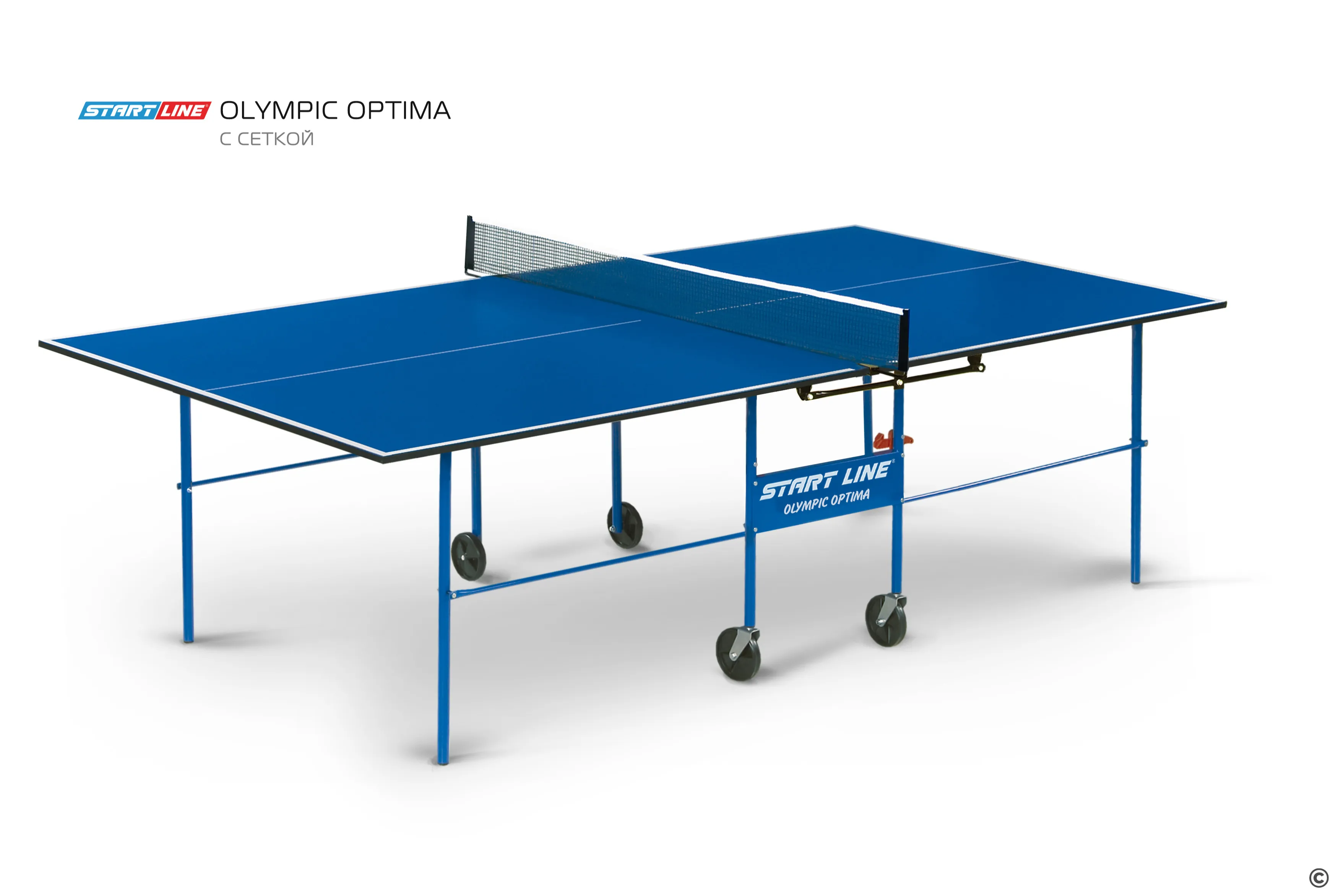Стол теннисный Olympic Optima, Синий с сеткой Barfits