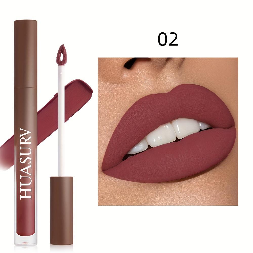 19 цветов Velvet Lip Glaze Стойкая невыцветающая нелипкая помада с матовым финишем, дизайн в форме чашки, женский блеск для губ, макияж с яркими цветами 02 brown PrimePick
