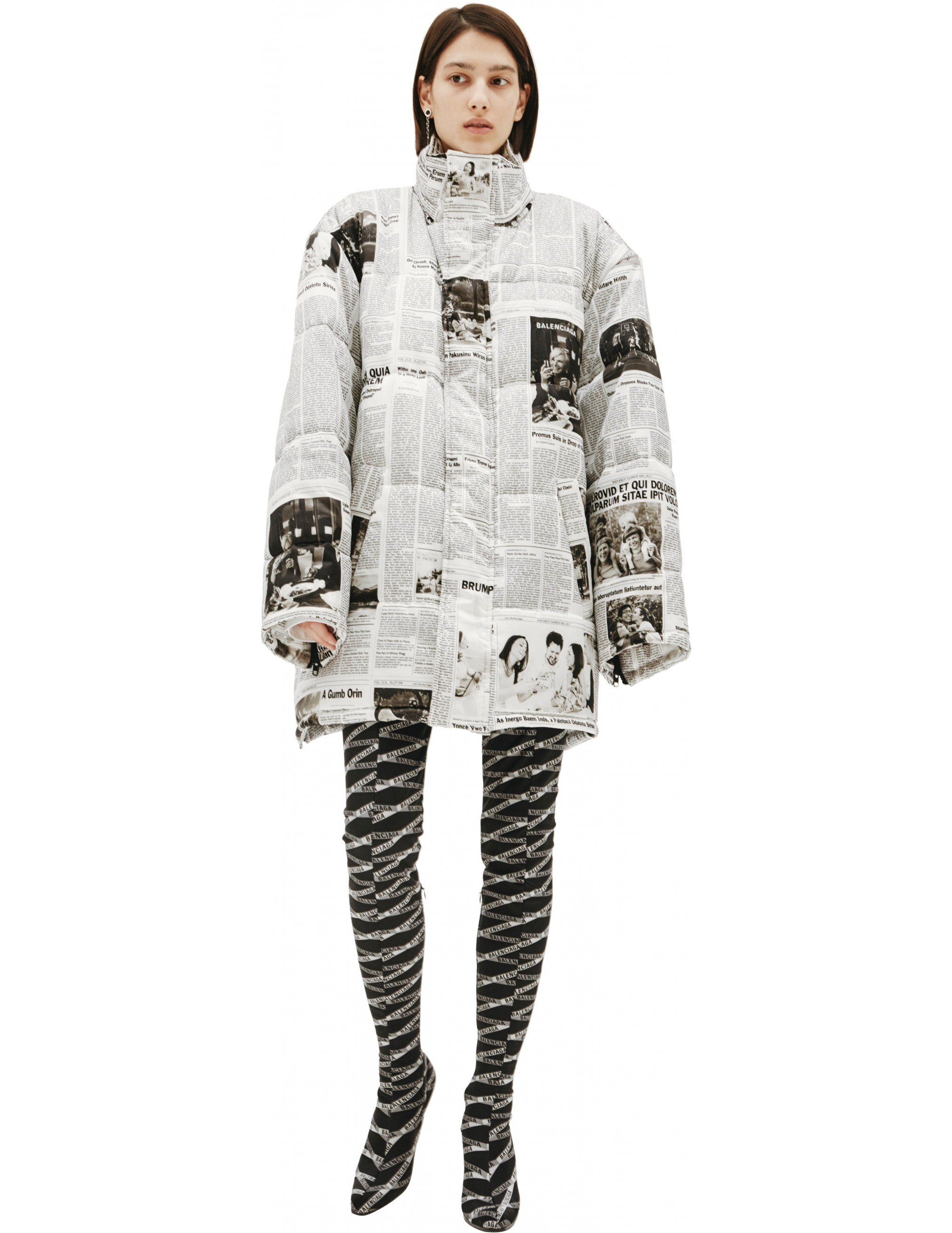 Куртка с монопринтом Balenciaga 646771/TJLJ8/9040