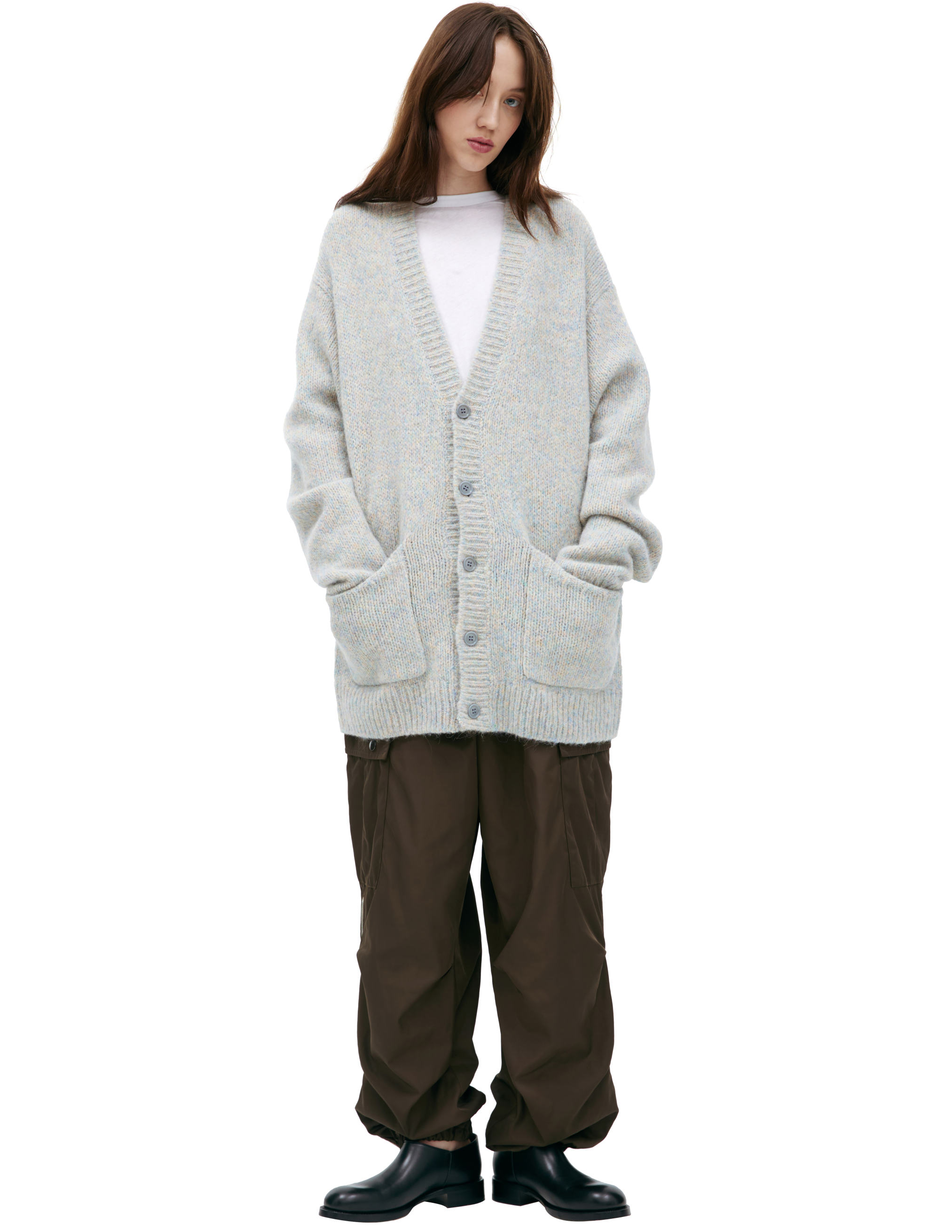 Комбинированный кардиган из шерсти Dries Van Noten 232-021242-7704-514