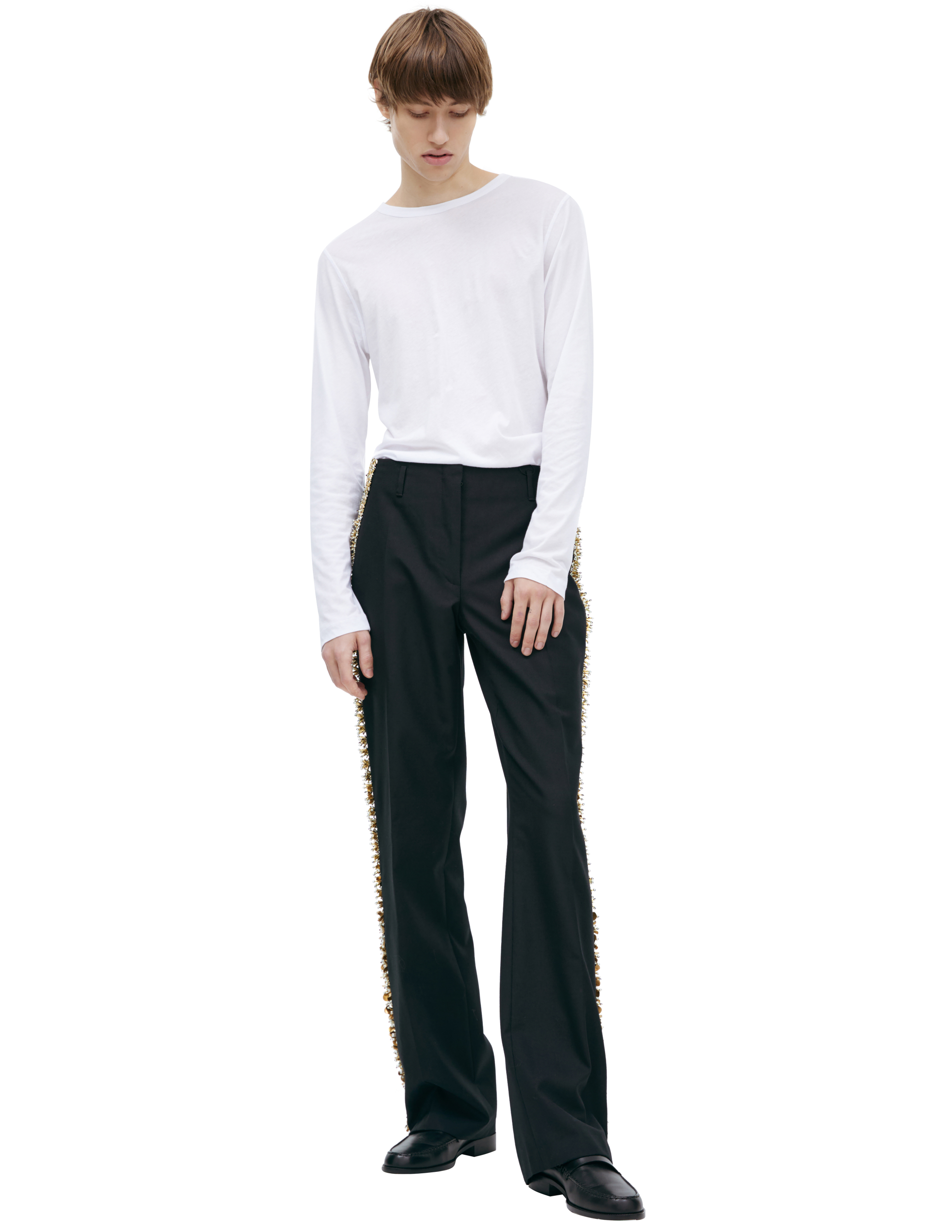Прямые брюки с лампасами Dries Van Noten 241-010949-8218-900