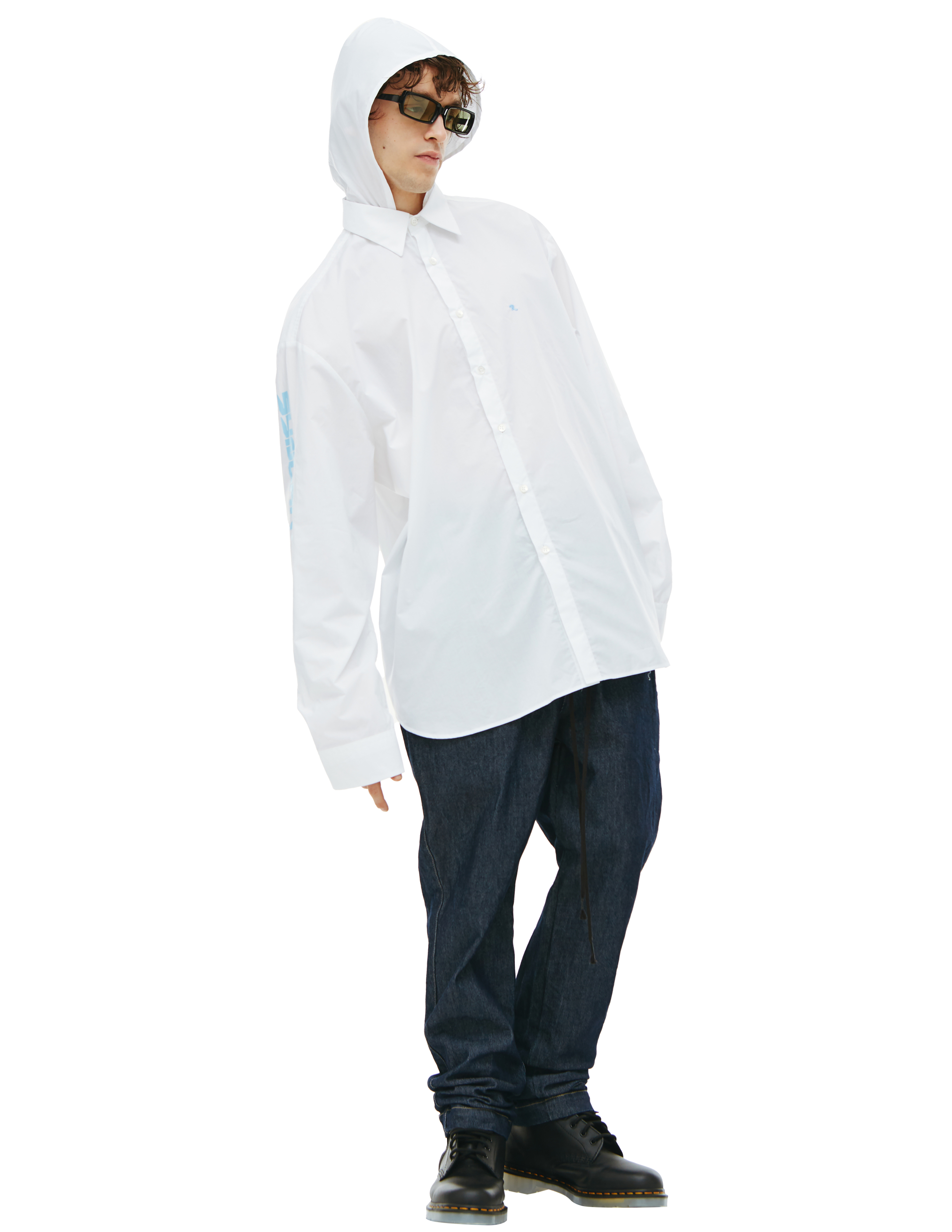 Рубашка с принтом и капюшоном Raf Simons 212-M281-10007-0010