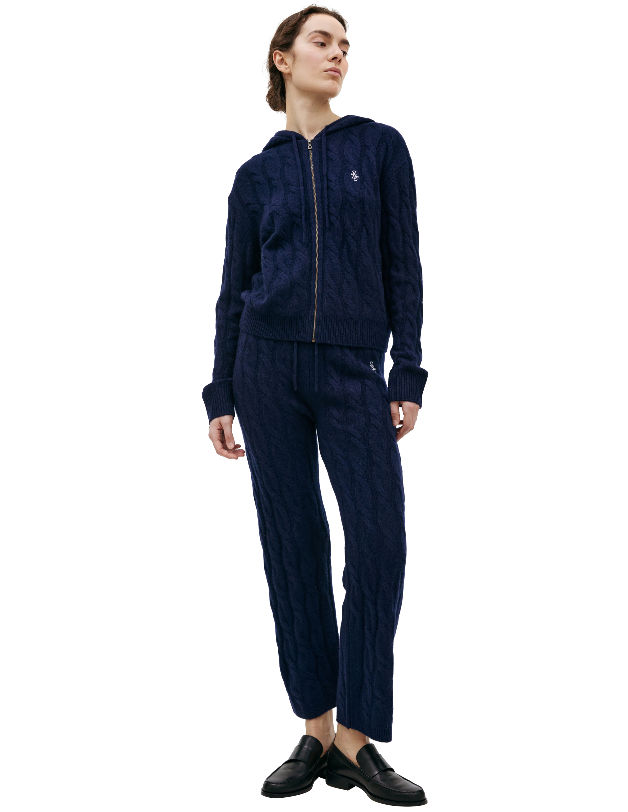 Кашемировое худи в крупную вязку SPORTY & RICH CA005512302BL32