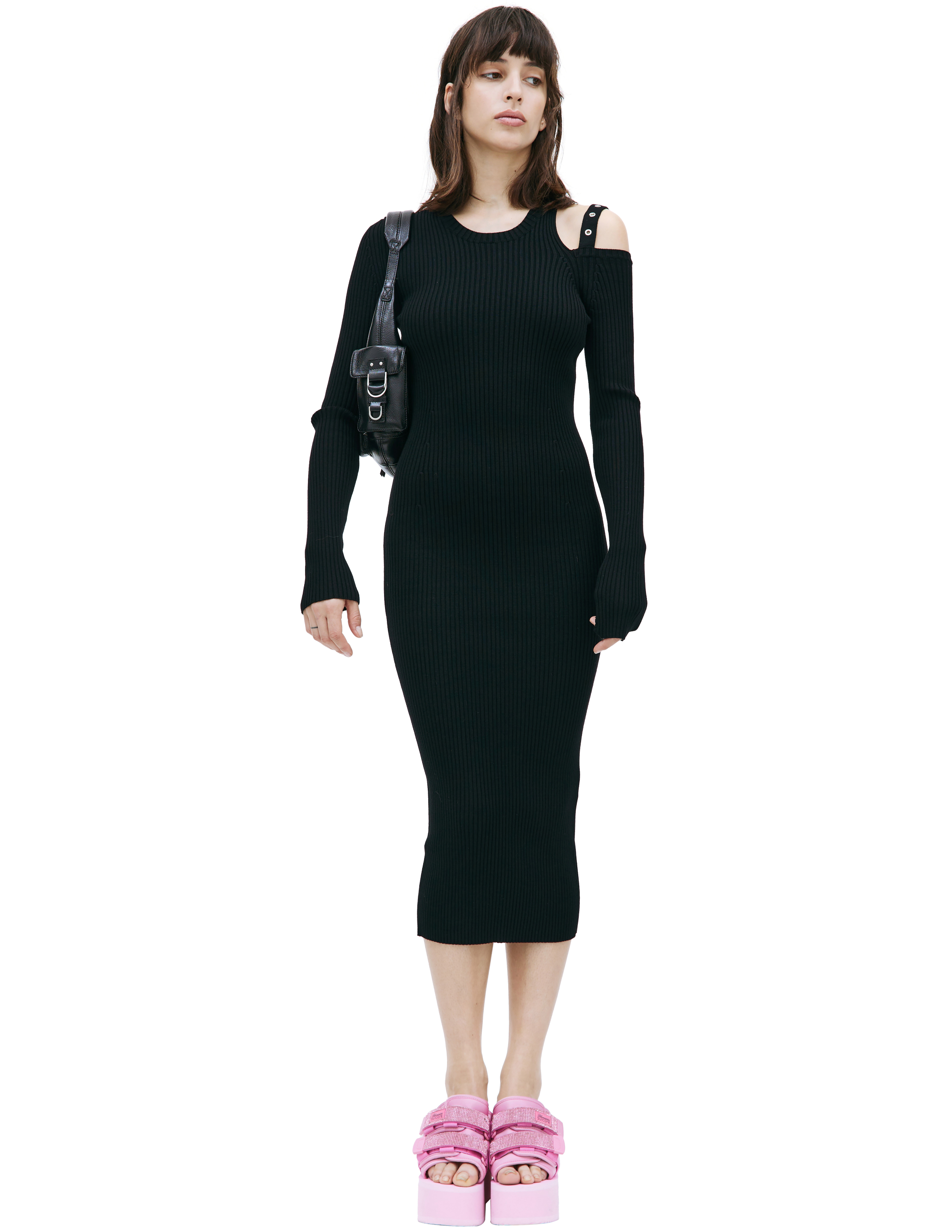 Платье миди с вырезом на плече Blumarine A32/2A394A/N0990