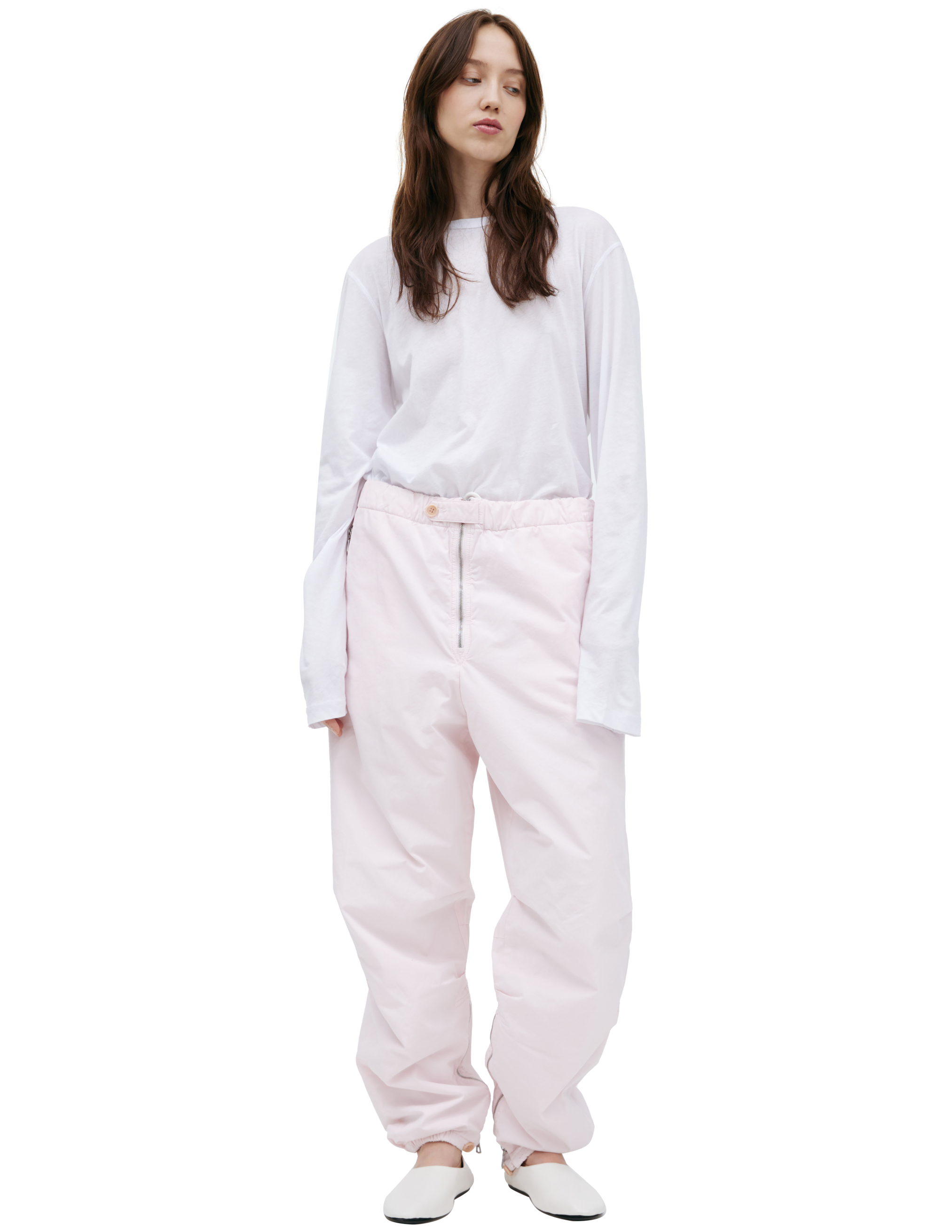 Розовые брюки с молниями Dries Van Noten 232-020939-7053-305