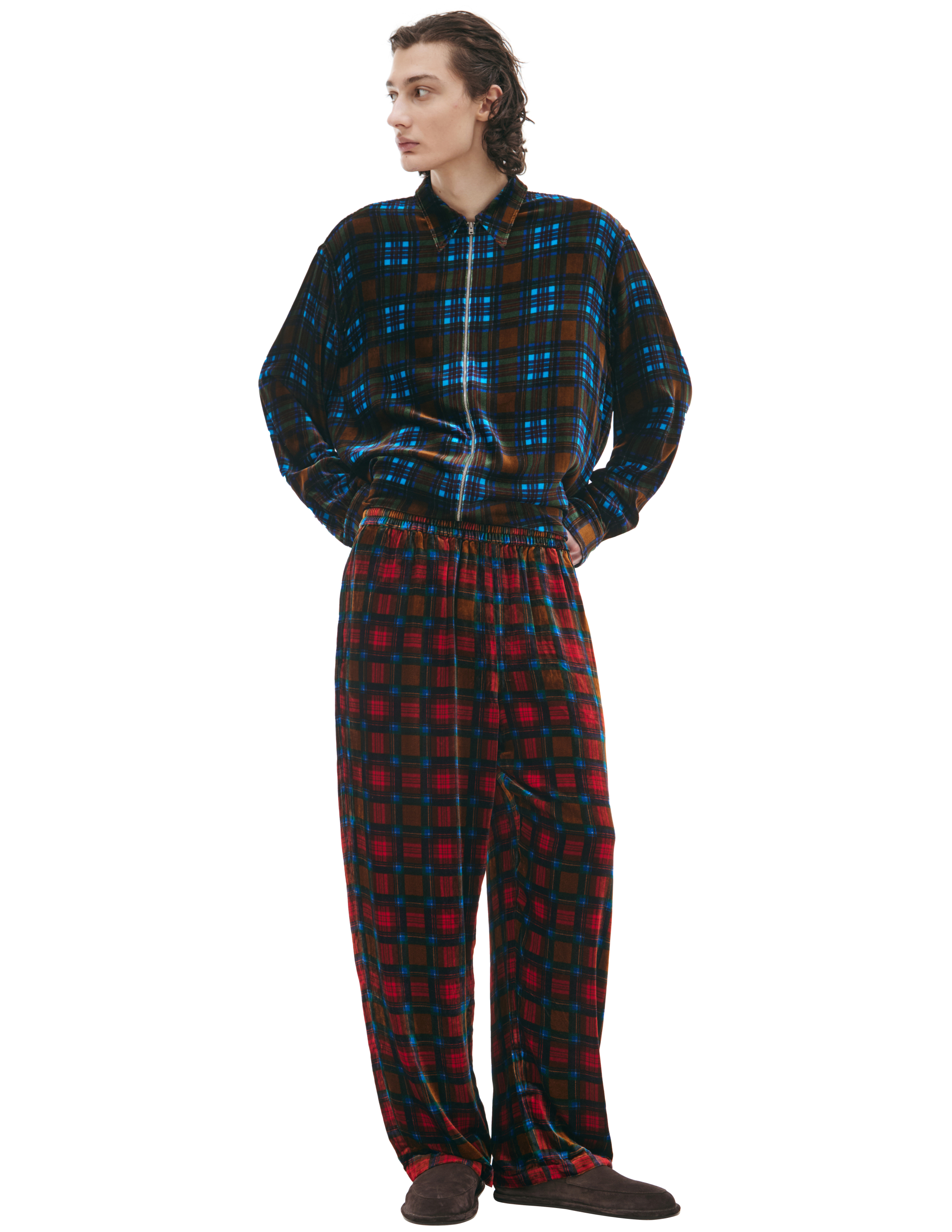 Красные брюки в клетку Acne Studios BK0561-ACK