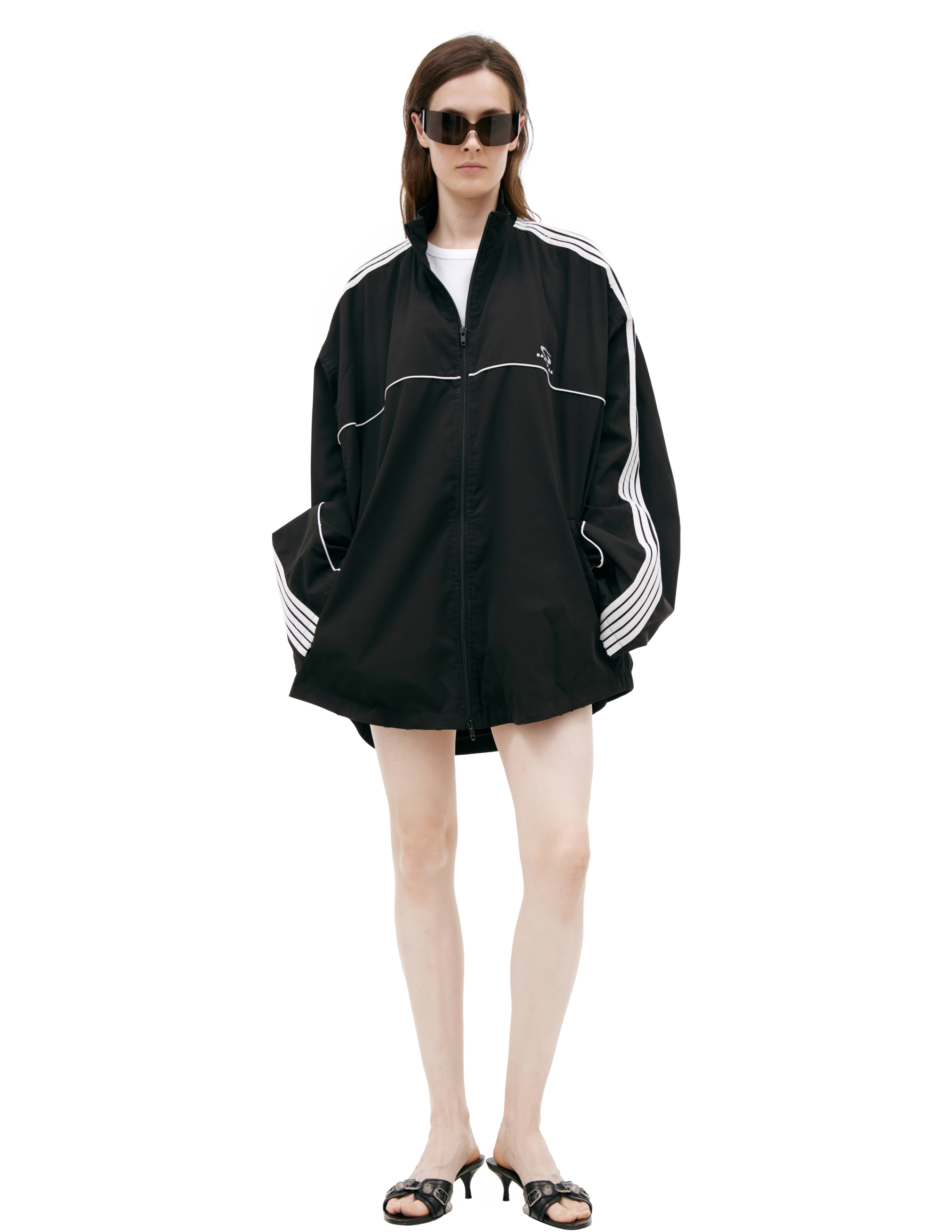 Черная куртка с лампасами Balenciaga 831361/TRO31/1000