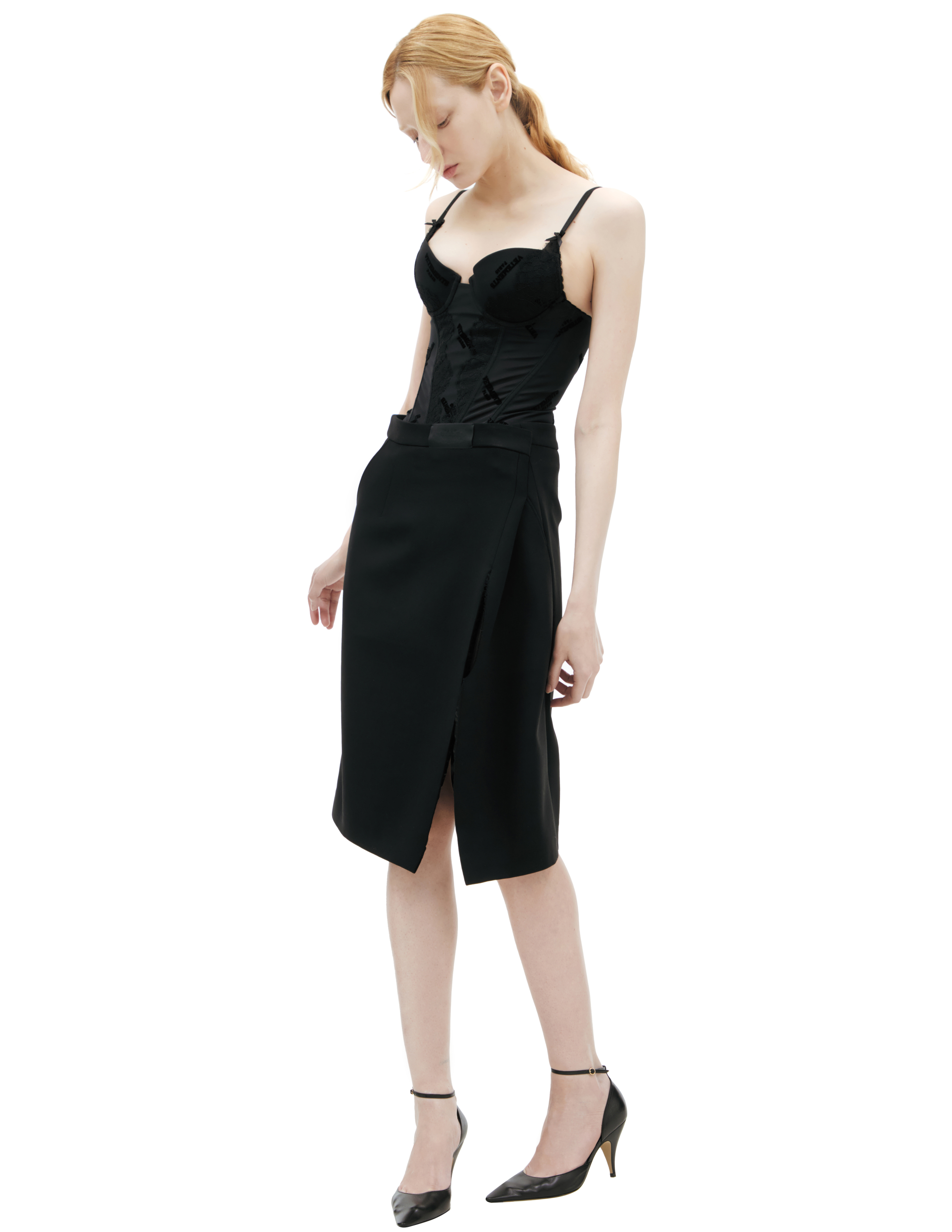 Черная юбка миди VETEMENTS WA66SK420B