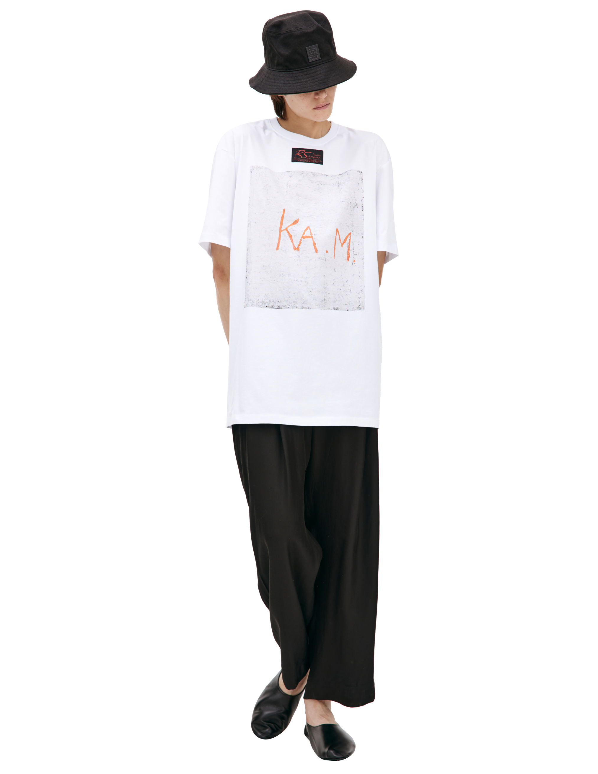 Футболка с принтом 'KA.M.' Raf Simons 231-137C-19007-0010