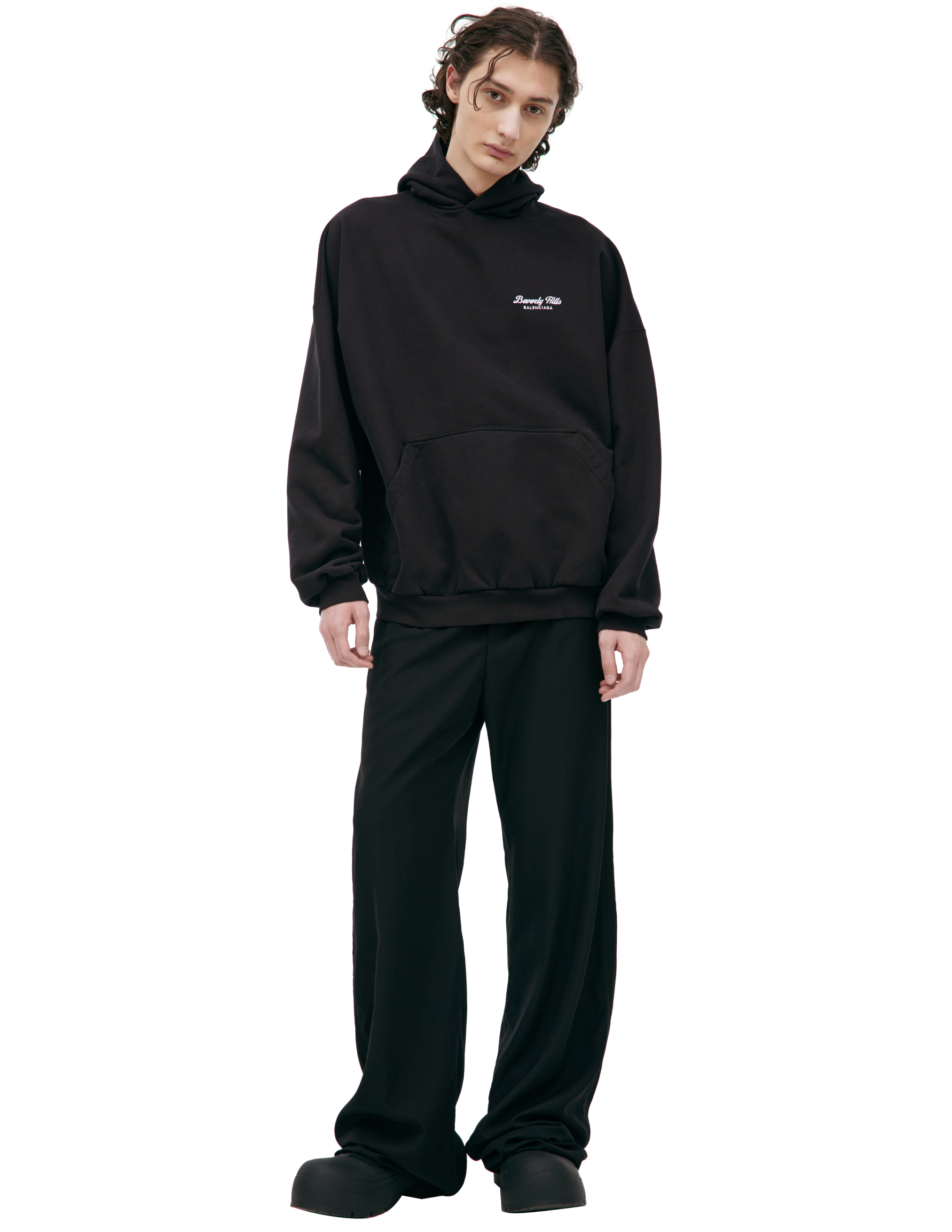 Черное худи 'Beverly Hills' Balenciaga 739024/TQVS7/9034