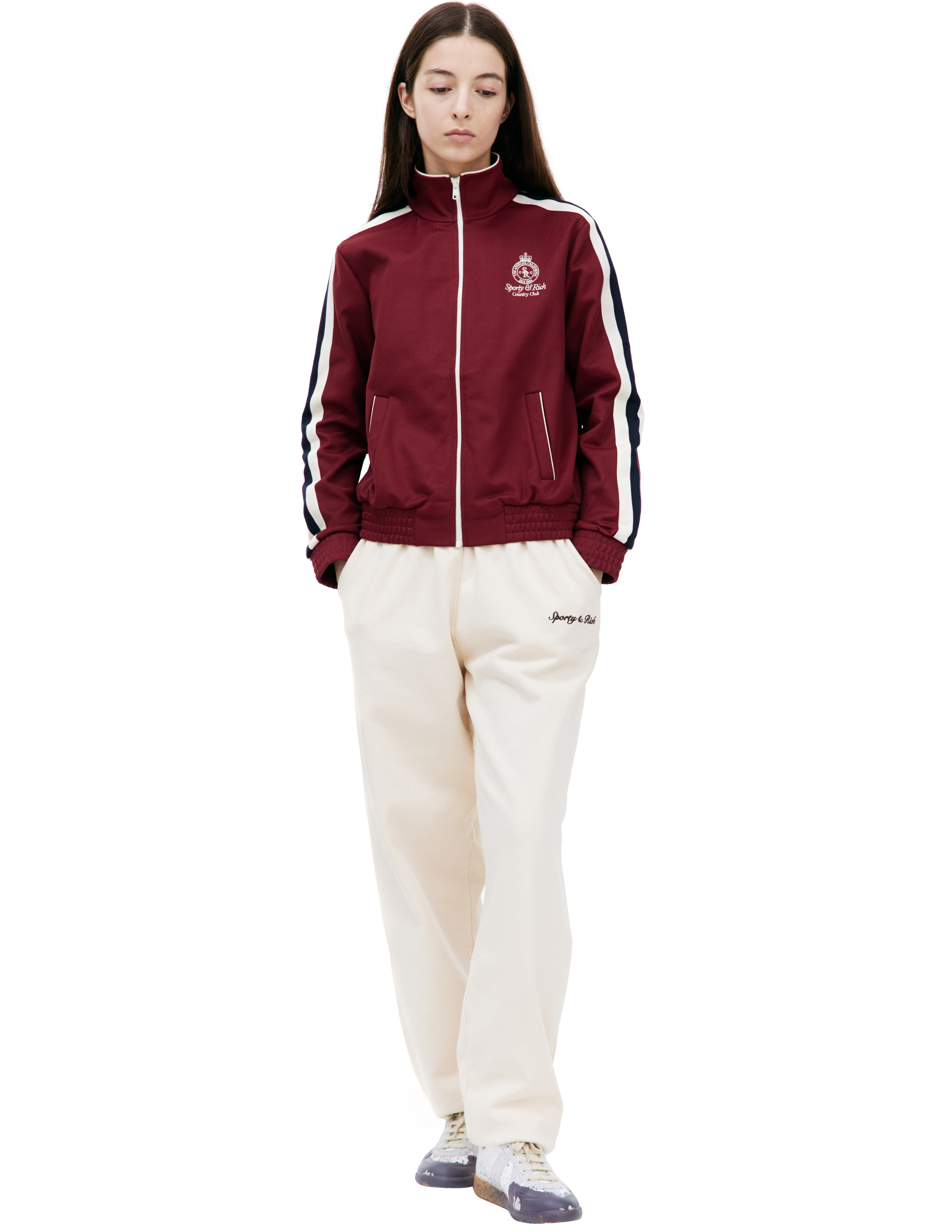 Спортивная куртка Crown с лампасами SPORTY & RICH JAAW2329ME