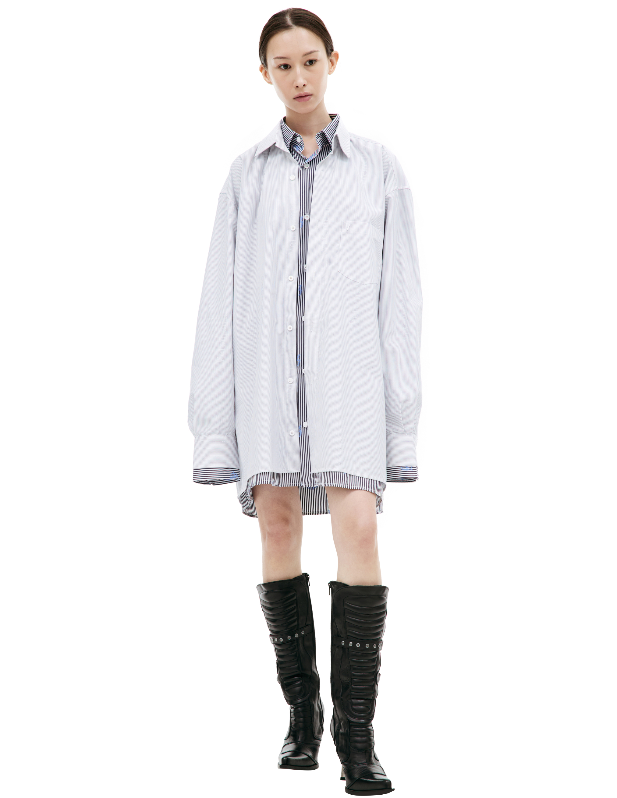 Двухслойная рубашка в полоску VETEMENTS UA65SH240N