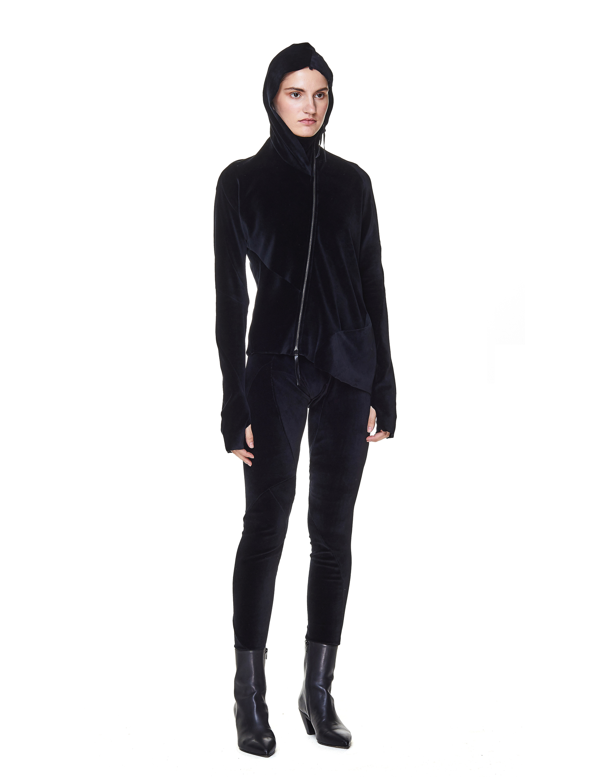 Бархатные леггинсы с асимметричными швами Leon Emanuel Blanck DIS-W-LGS-01/blk
