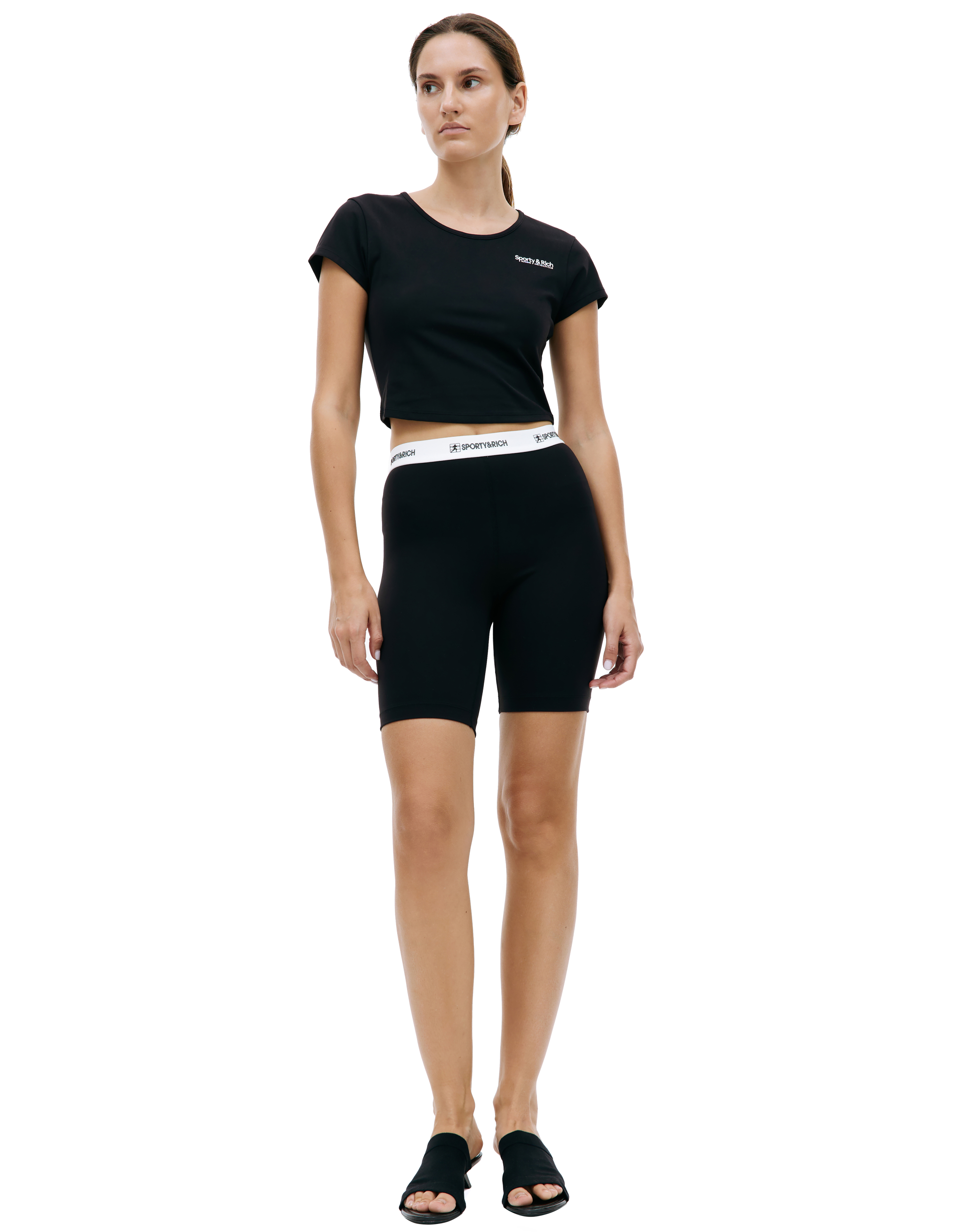 Велосипедки с логотипом на резинке SPORTY & RICH SH835BK