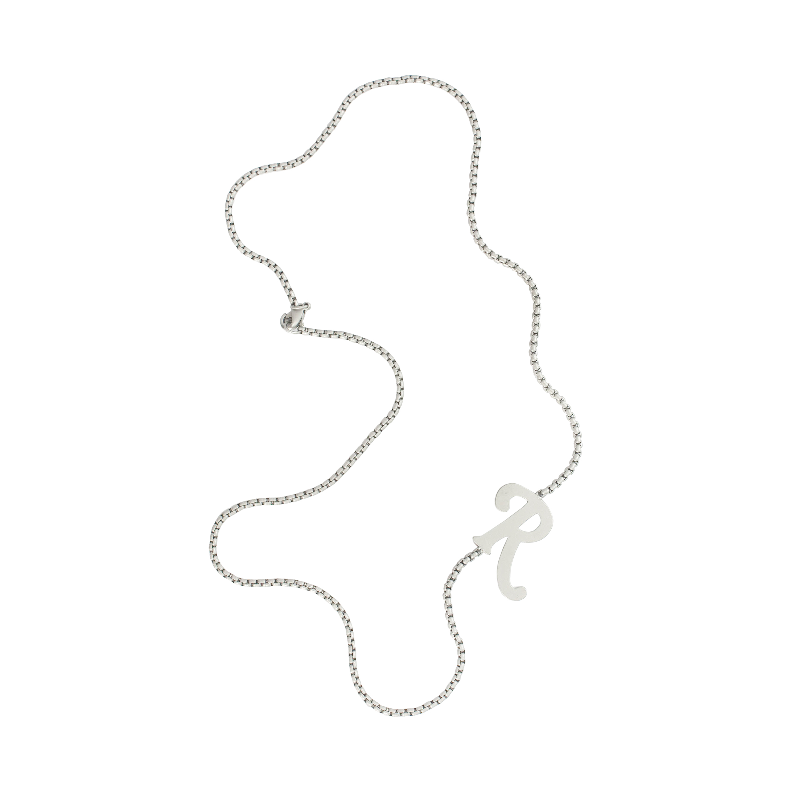 Серебряная цепочка с подвеской 'R' Raf Simons 211-986-65001-0082