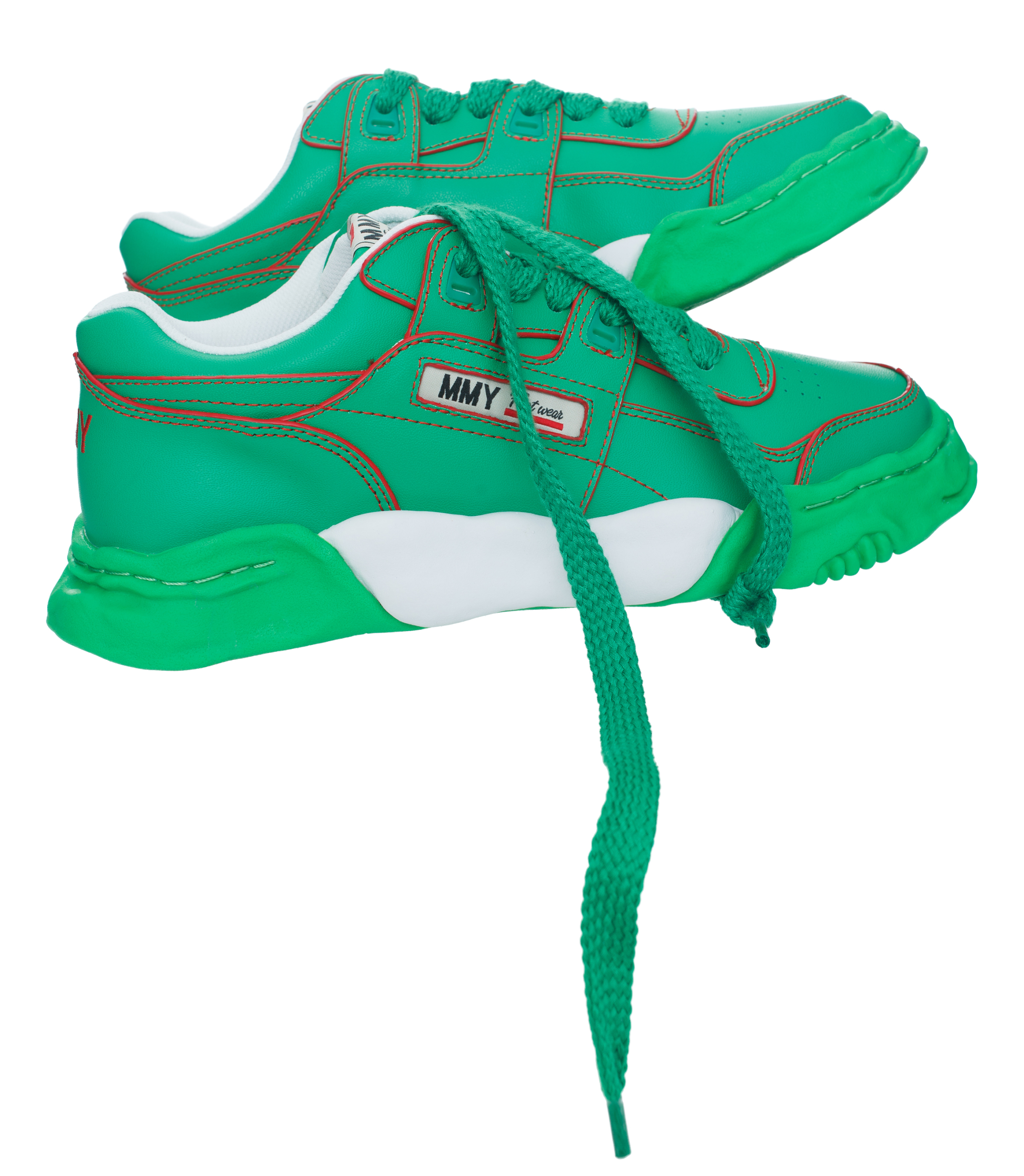 Кроссовки Parker с контрастной строчкой Maison Mihara Yasuhiro A11FW709/GREEN
