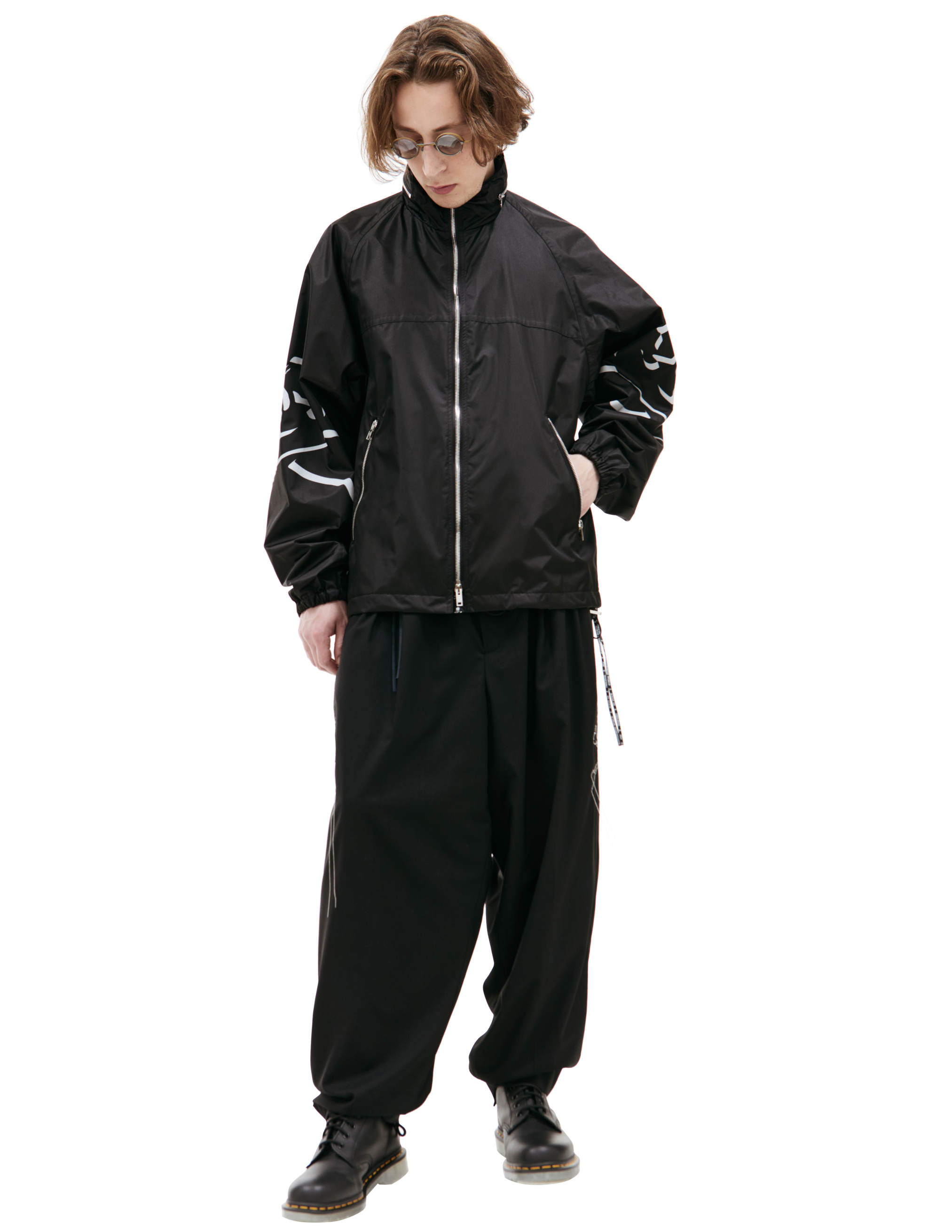 Черная куртка с логотипом Mastermind WORLD MW24S12-BL018-502/BLACK