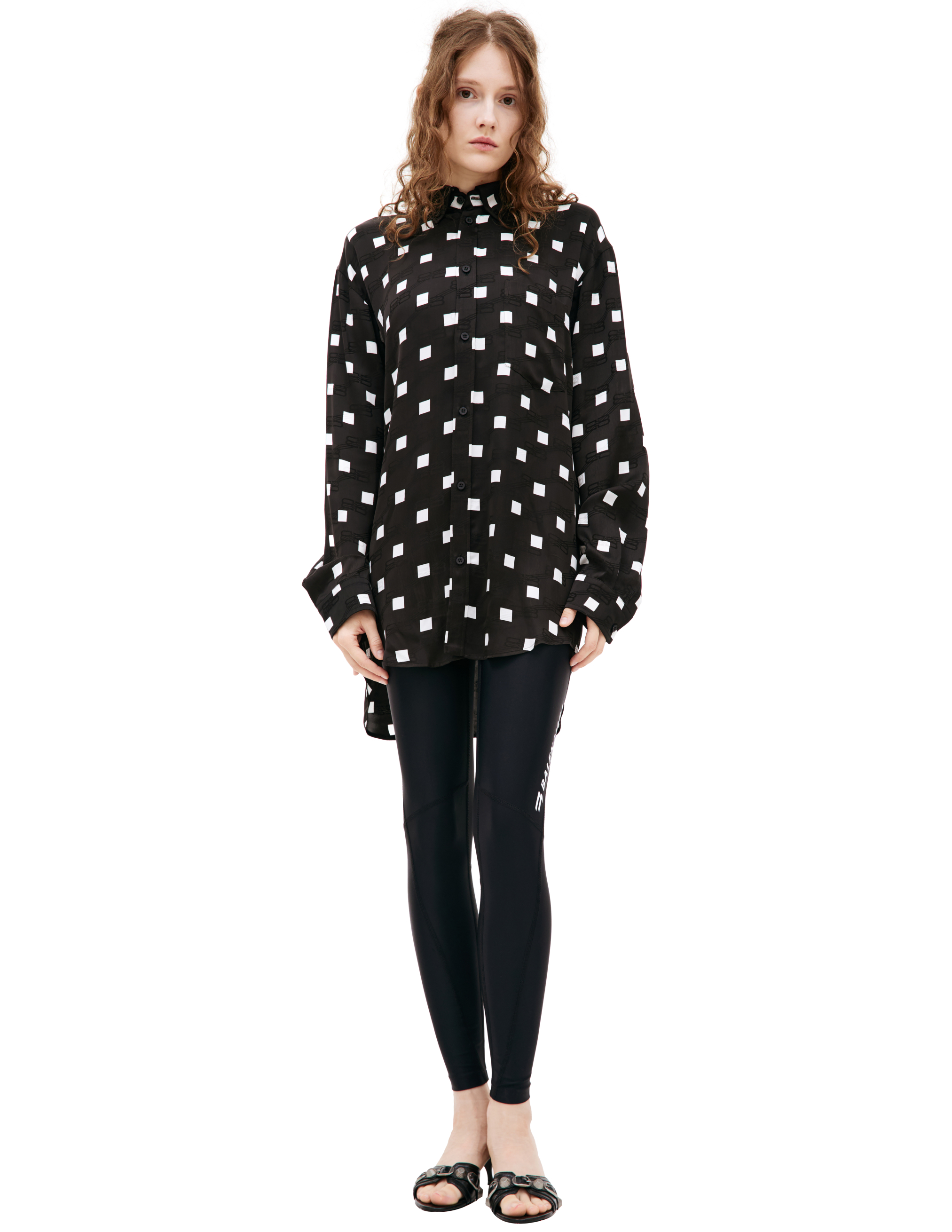 Оверсайз рубашка с монопринтом Balenciaga 658956/TML44/1070