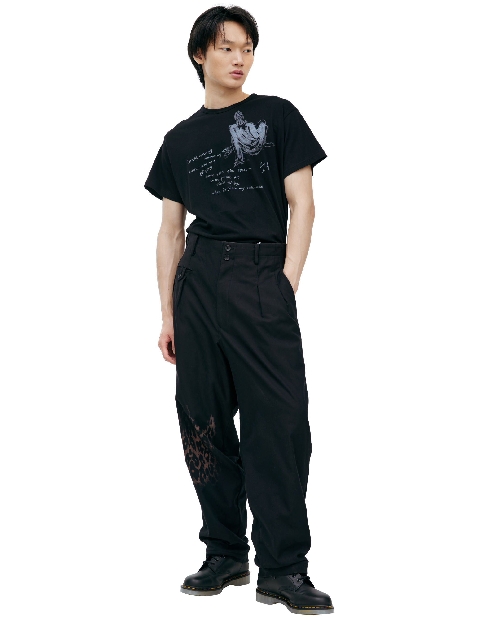Брюки с анималистичным принтом Yohji Yamamoto HE-P73-037-1