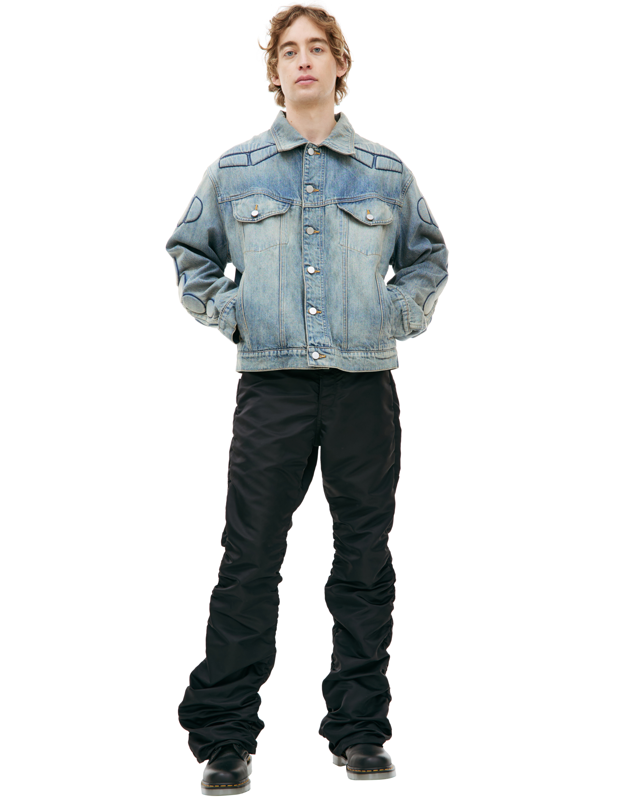 Джинсовая мото куртка Satoshi Nakamoto SS24JKT001