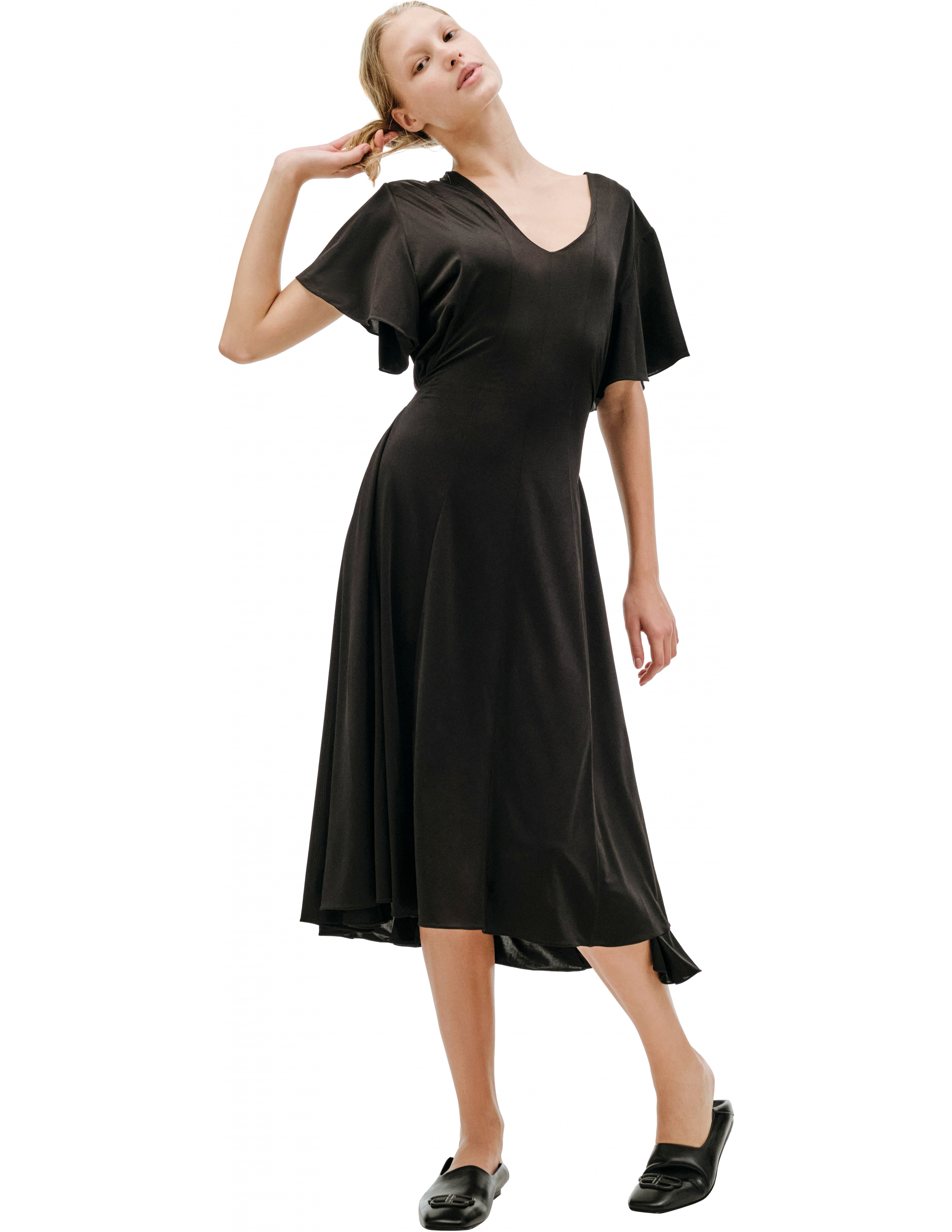 Черное платье на пуговицах VETEMENTS WAH21DR088/2609