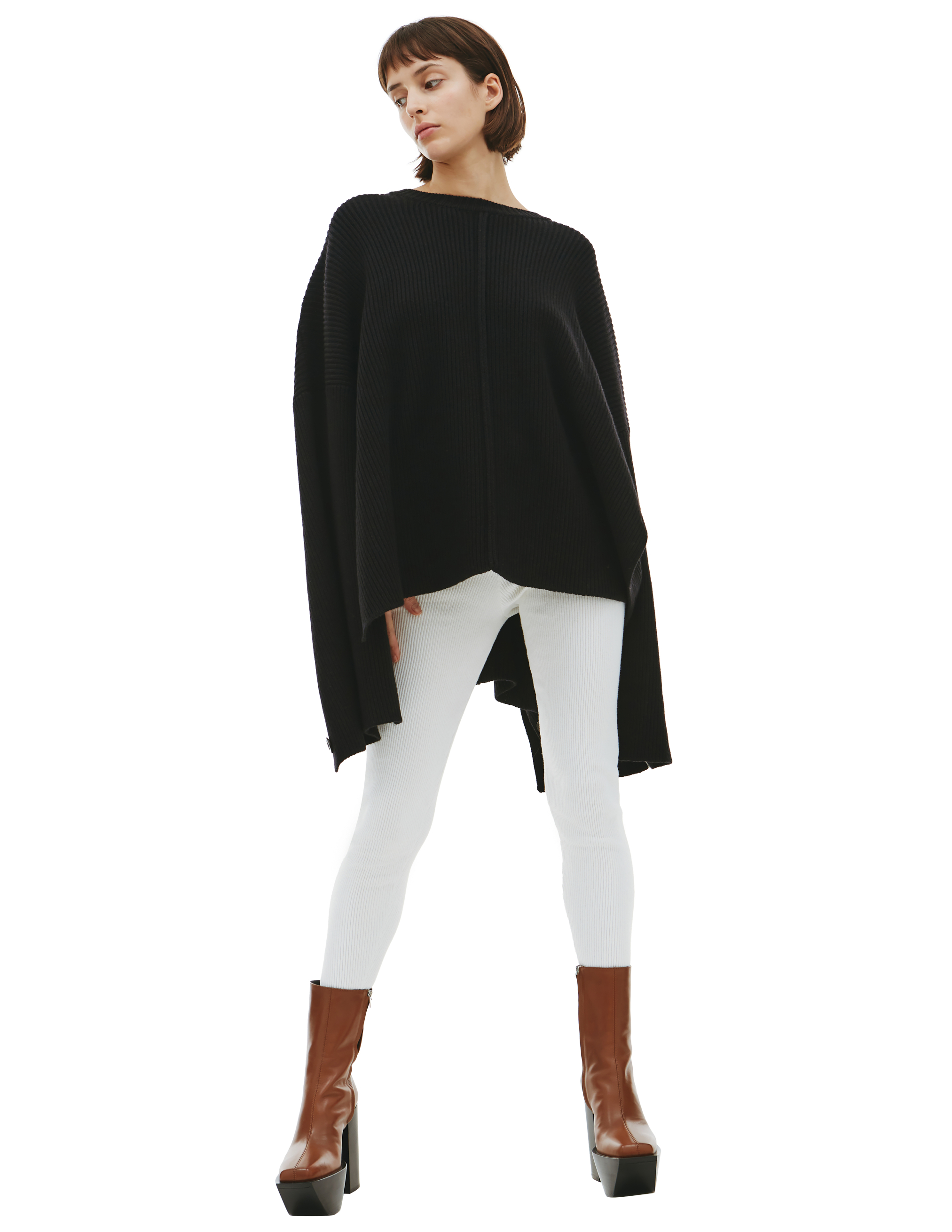 Шерстяной свитер-пончо PETER DO PD/FW22/723/blk