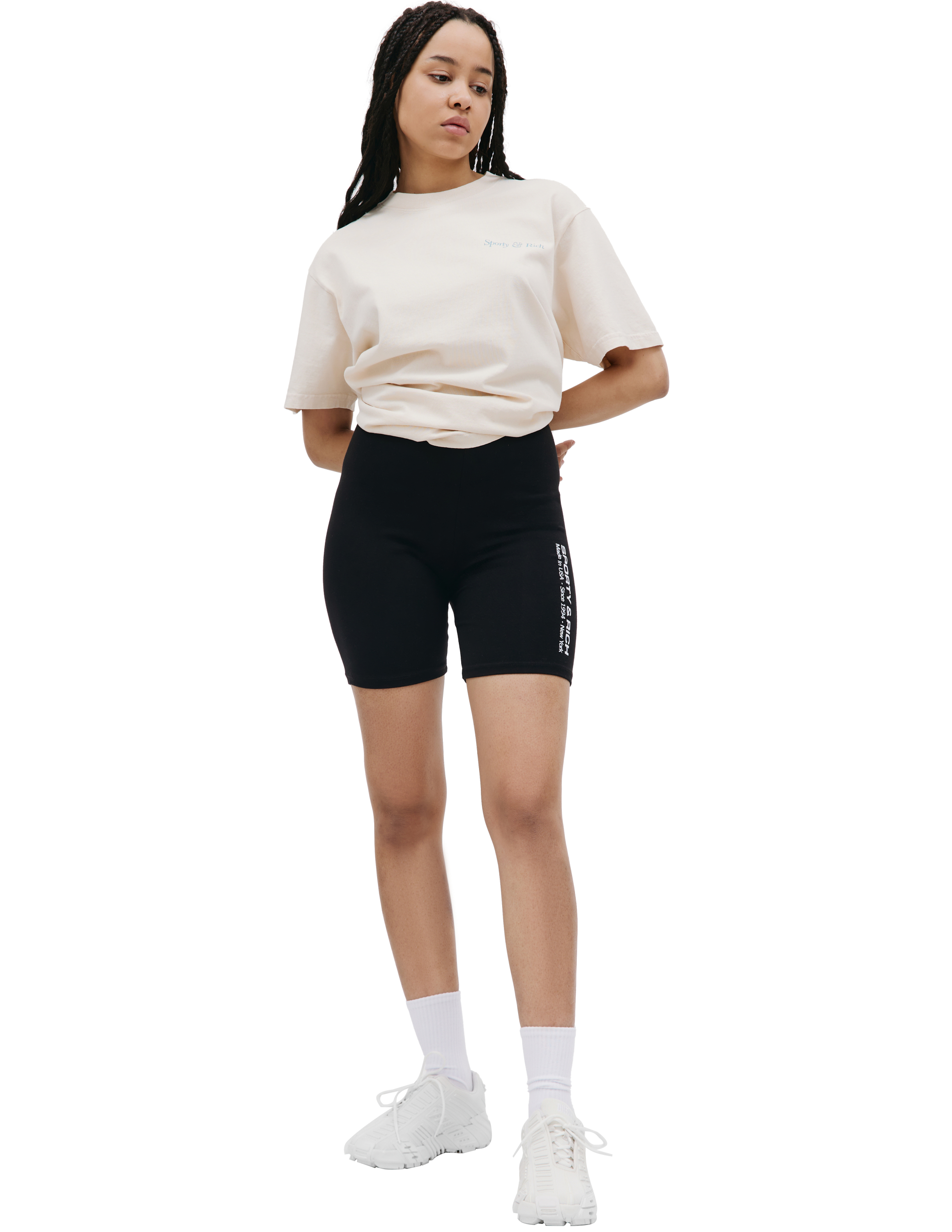 Черные велосипедки с логотипом SPORTY & RICH SH831BK