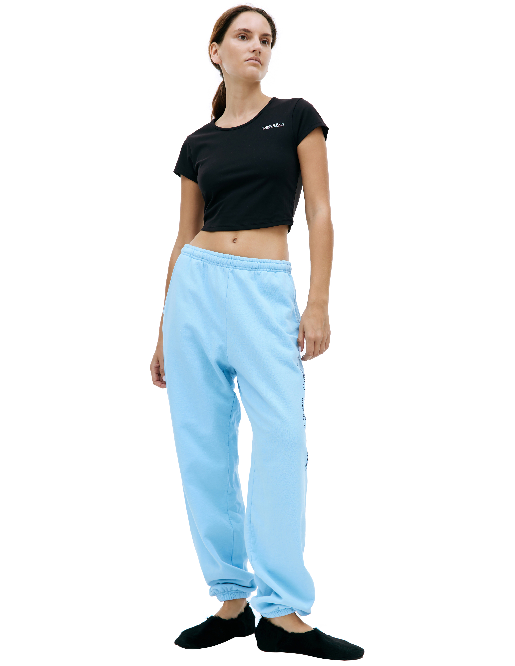 Спортивне брюки с принтом 'NY Health Club' SPORTY & RICH SW843HO