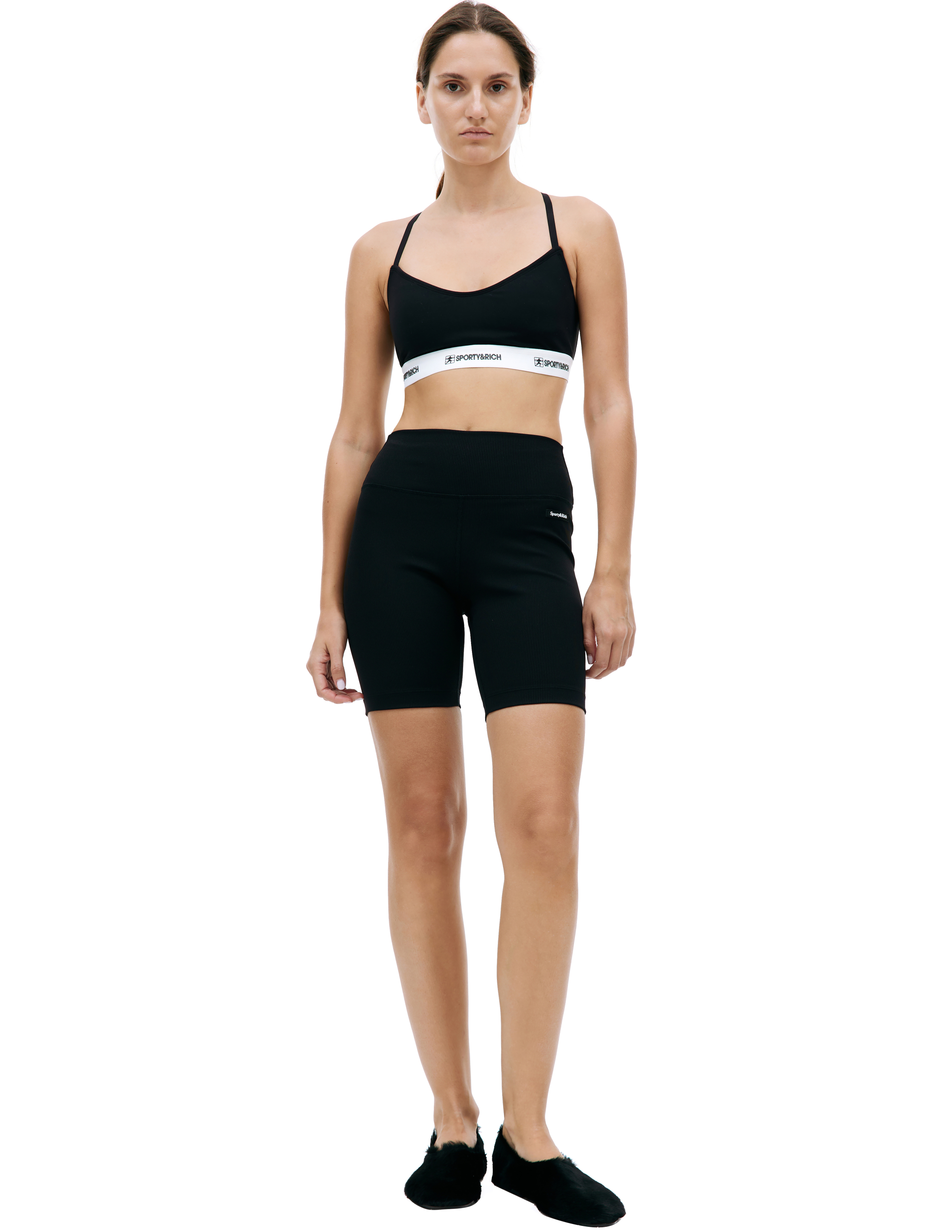 Черные велосипедки с логотипом SPORTY & RICH SH845BK