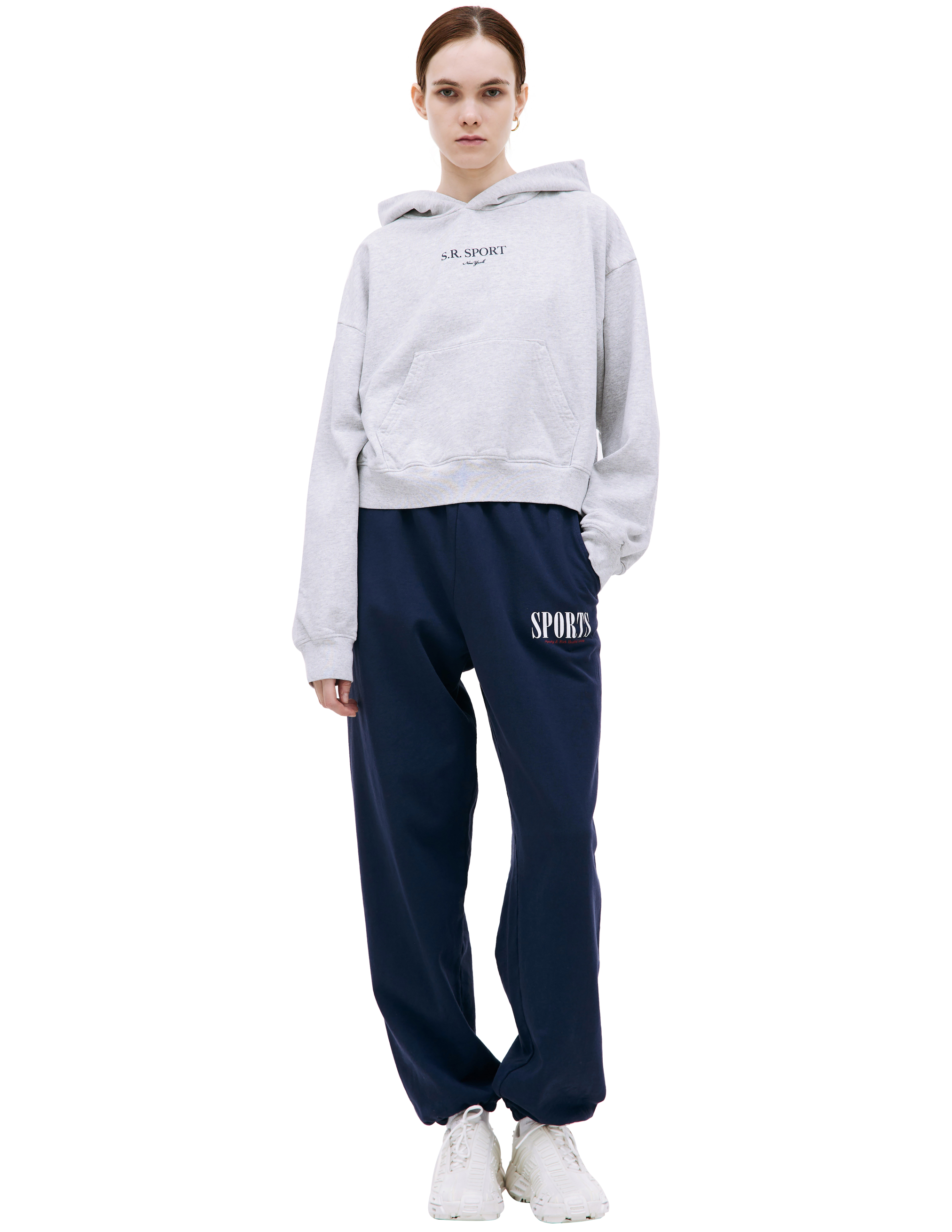 Укороченное худи с принтом SR Sport SPORTY & RICH HCAW2326HG
