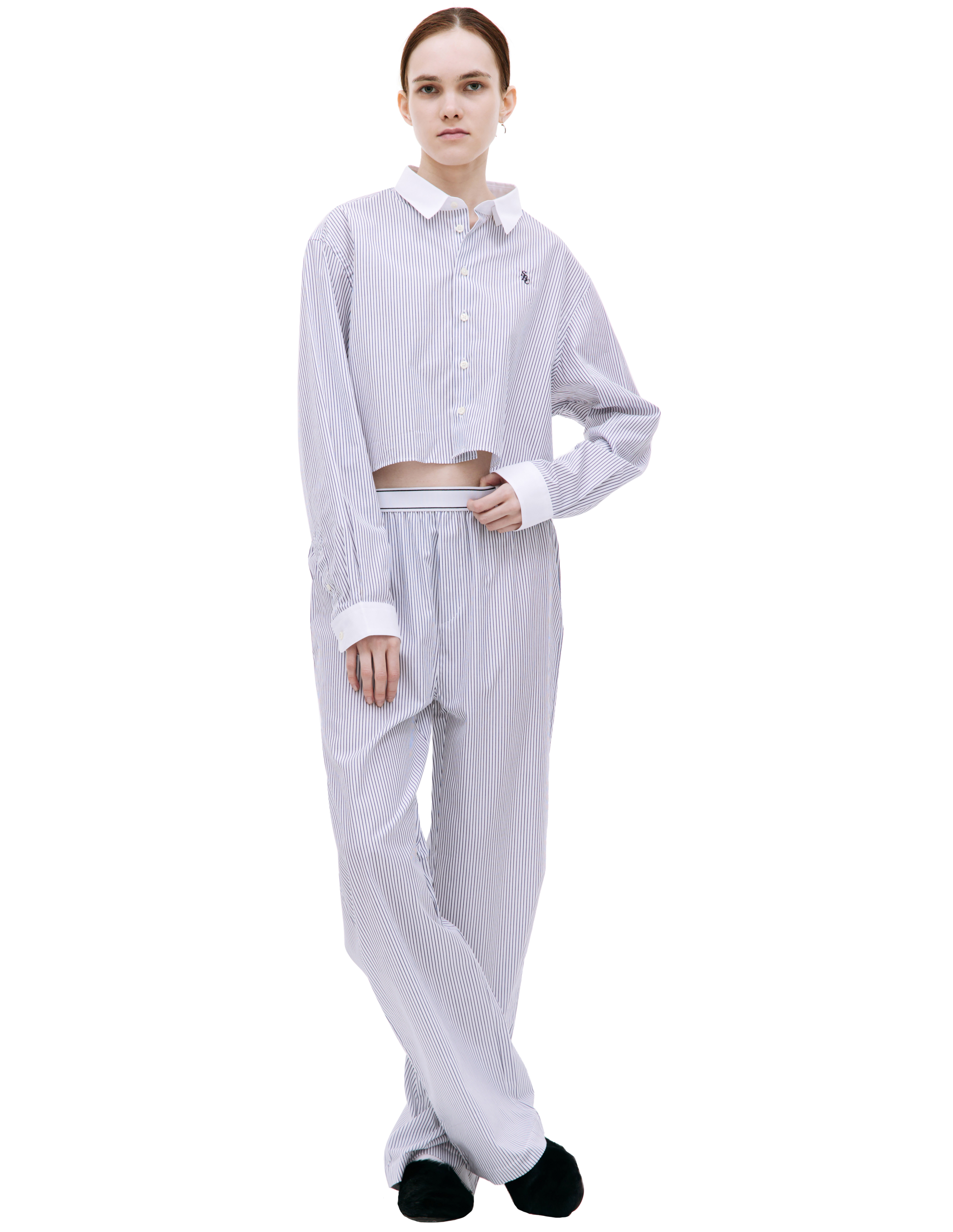 Укороченная рубашка в полоску SPORTY & RICH STAW2319NS