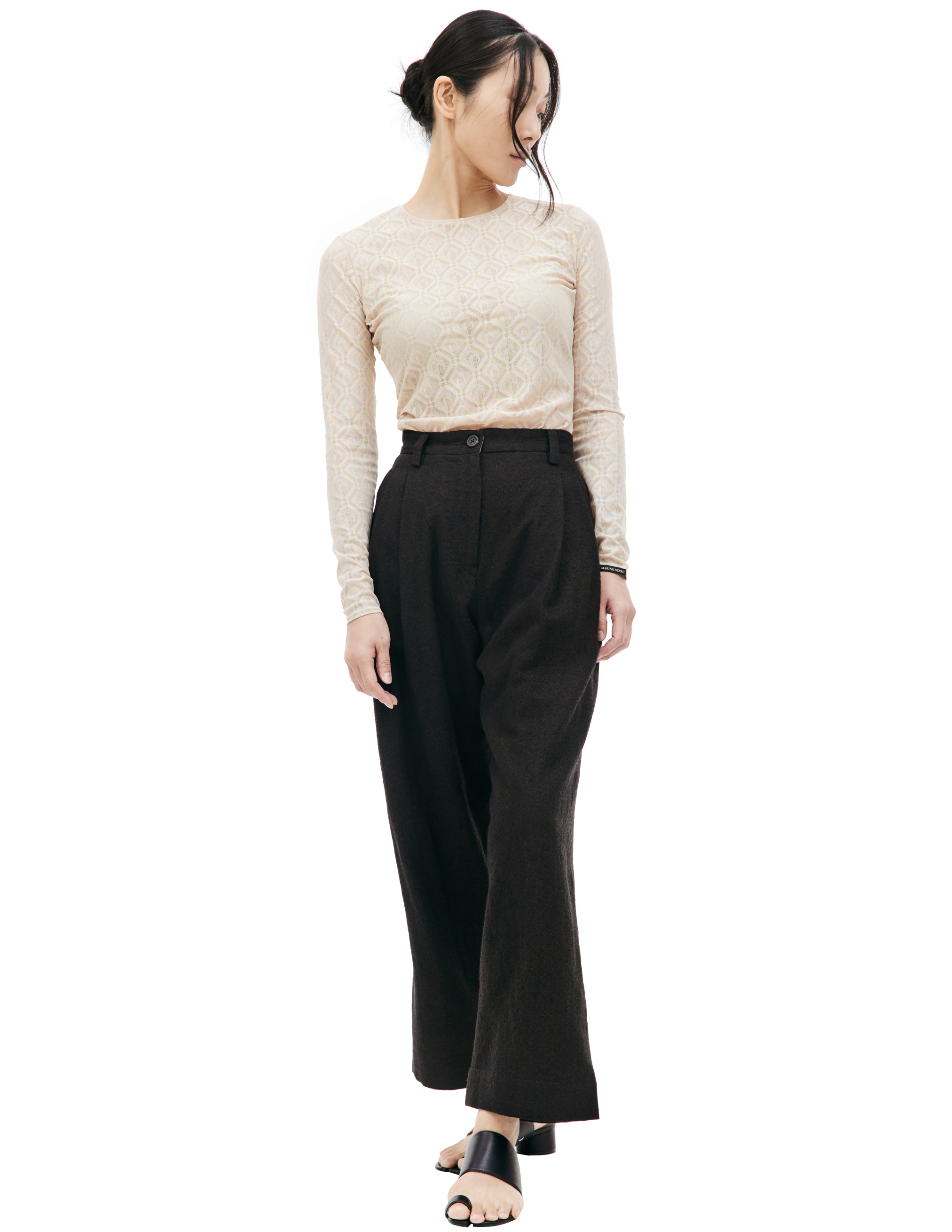 Шерстяные брюки с защипами Ziggy Chen 0W2330501