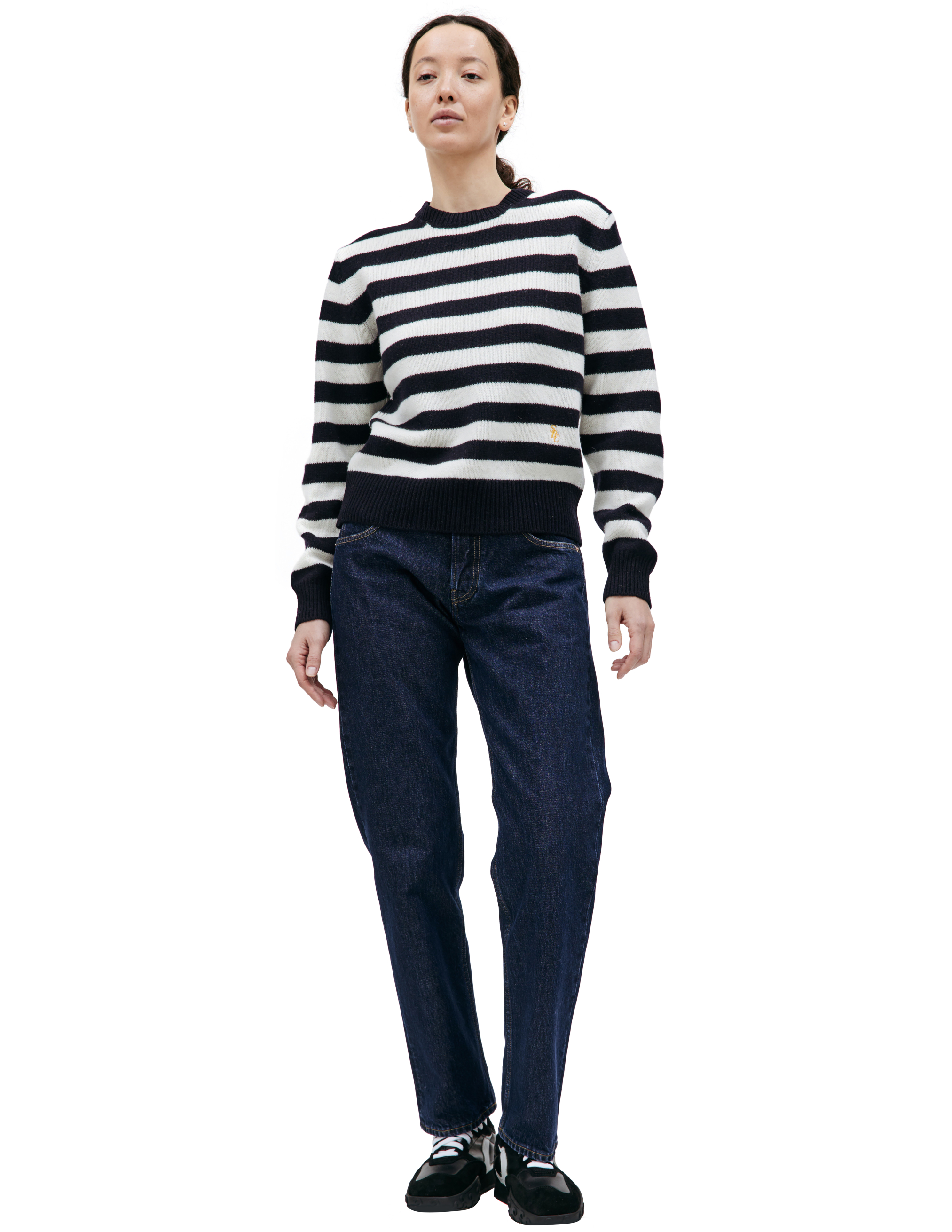 Шерстяной свитер в полоску SPORTY & RICH CRAW2387OS