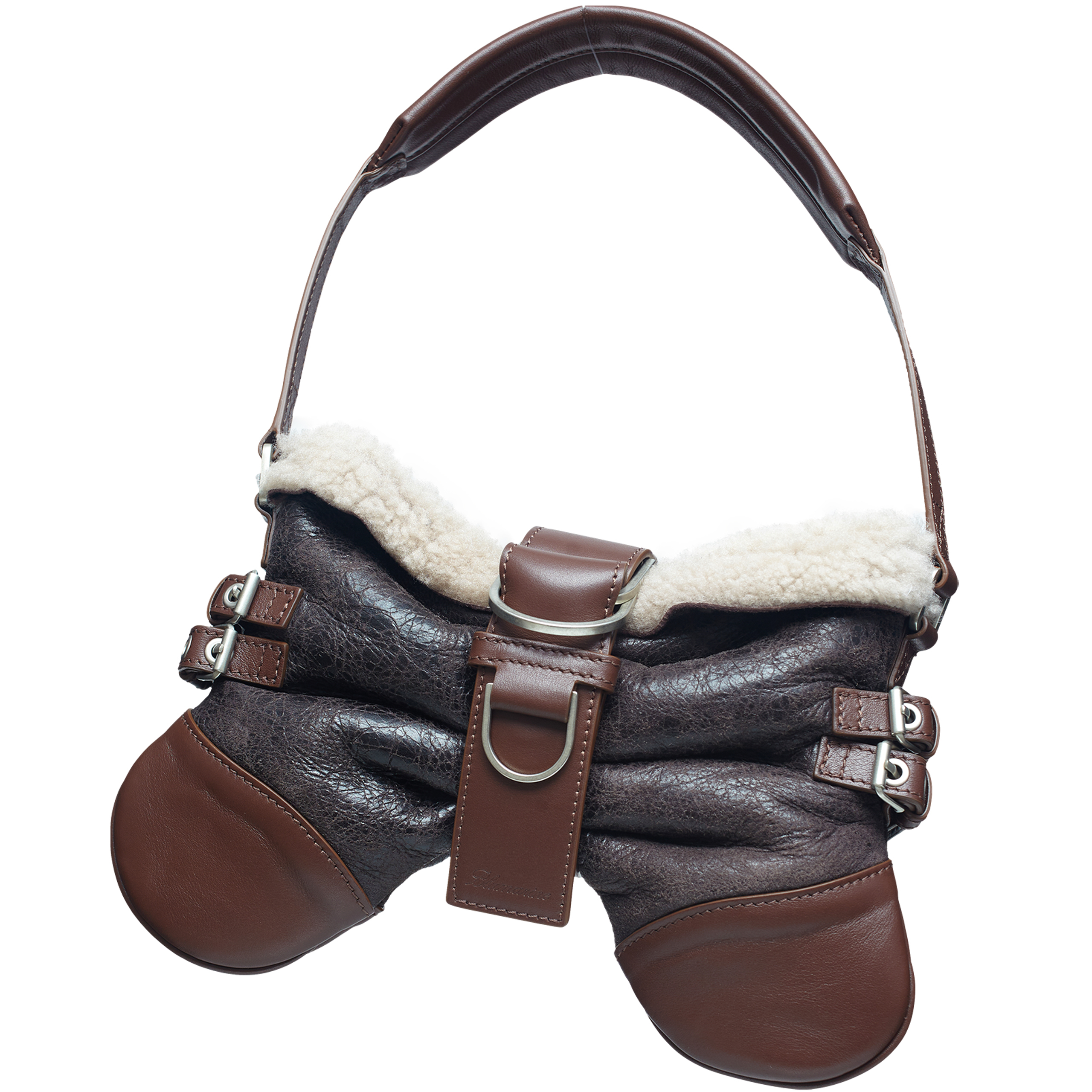 Кожаная сумка Butterfly mini с мехом Blumarine A3U/UW002A/P5435