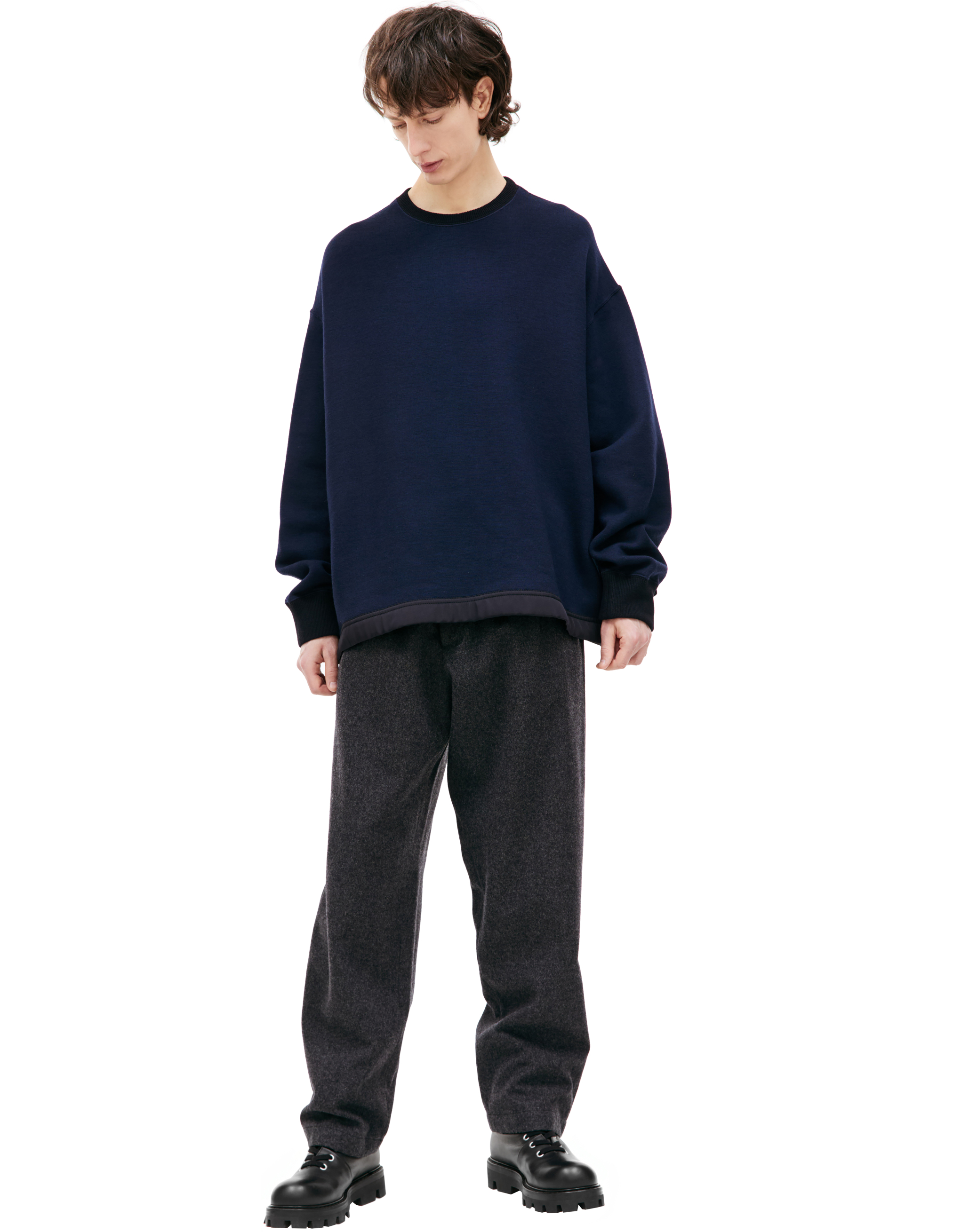 Комбинированный свитшот с разрезами Jil Sander J47NC0102/J20080/410