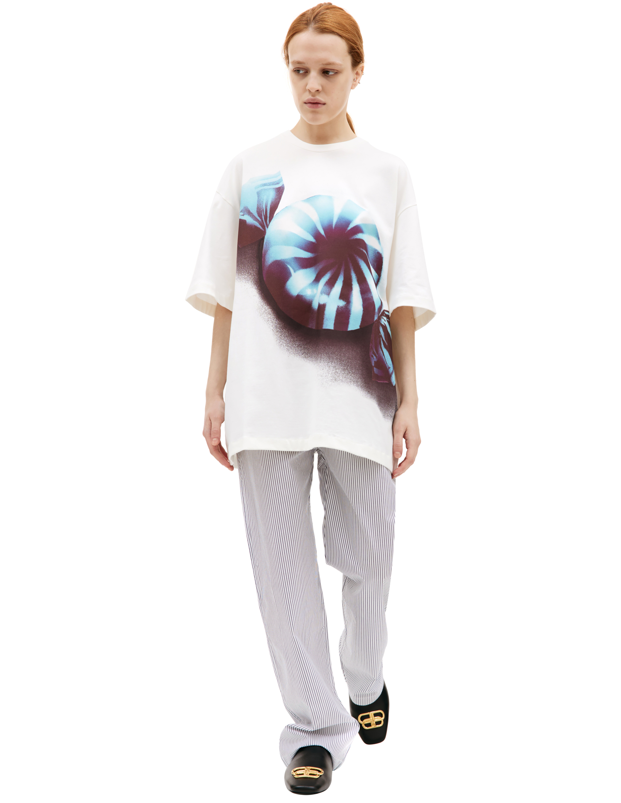 Оверсайз футболка с принтом Jil Sander J21GC0131/J20118/134
