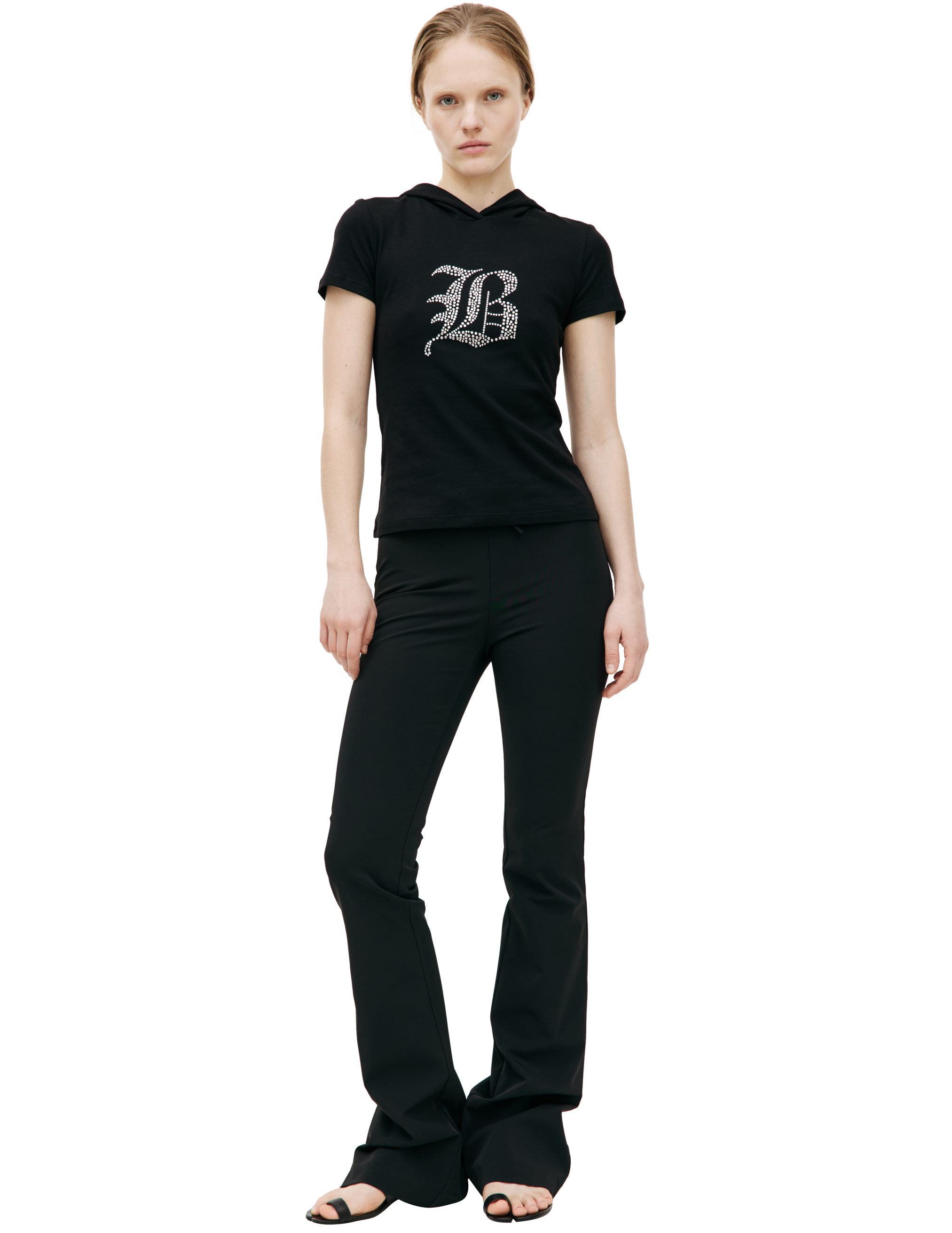 Черная футболка с капюшоном Blumarine P42/2T053A/N0990