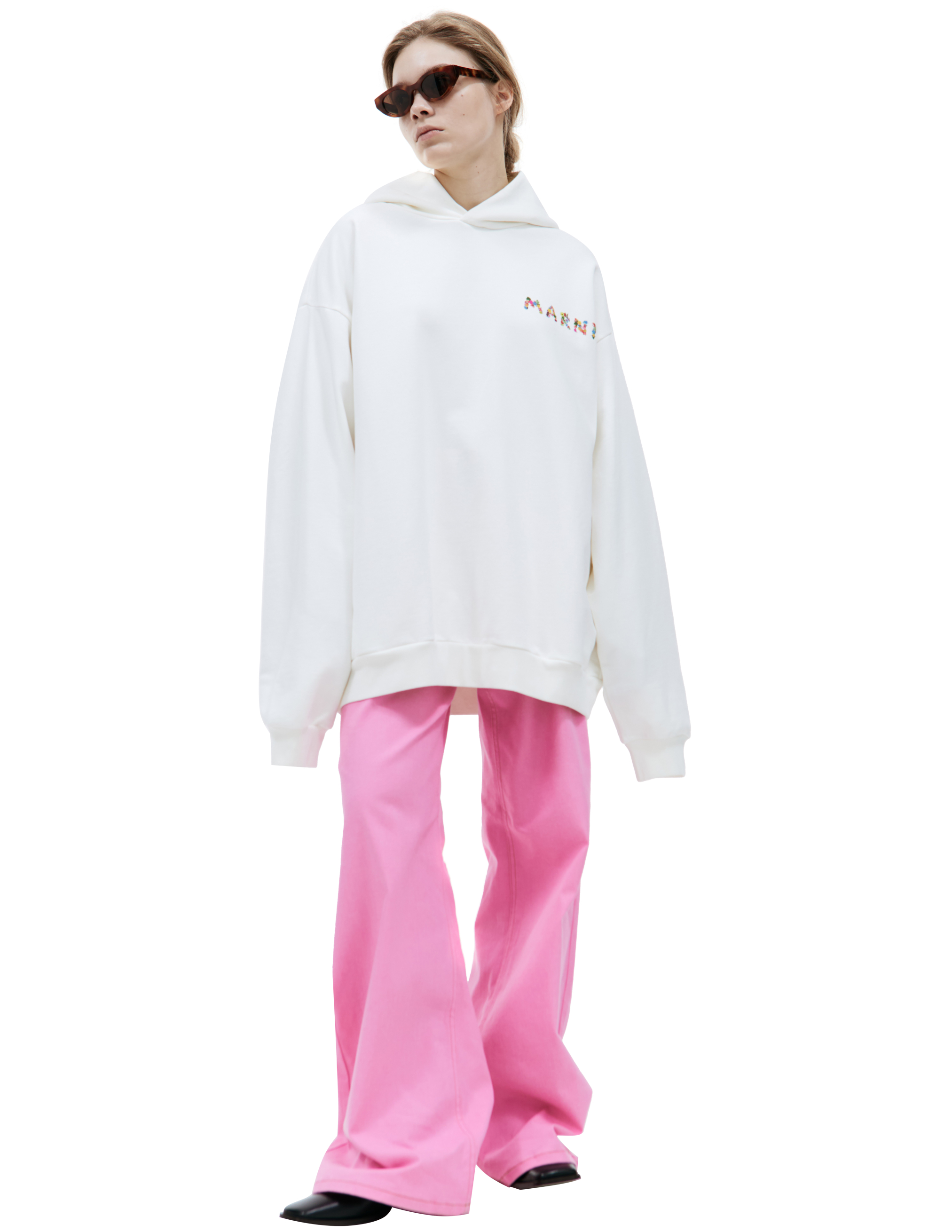 Оверсайз худи с принтом Marni FUMU0067PN/USCW60/CBW02