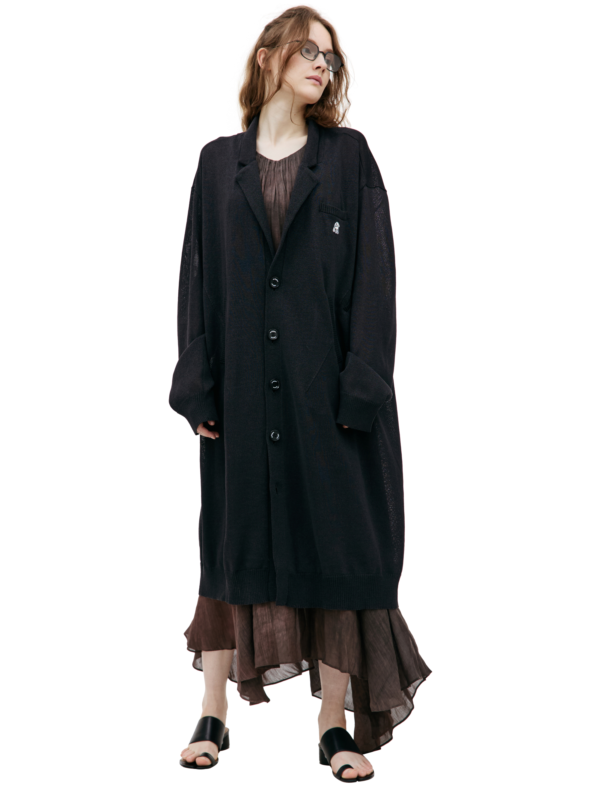 Длинный кардиган с логотипом Undercover US1D4301/BLACK
