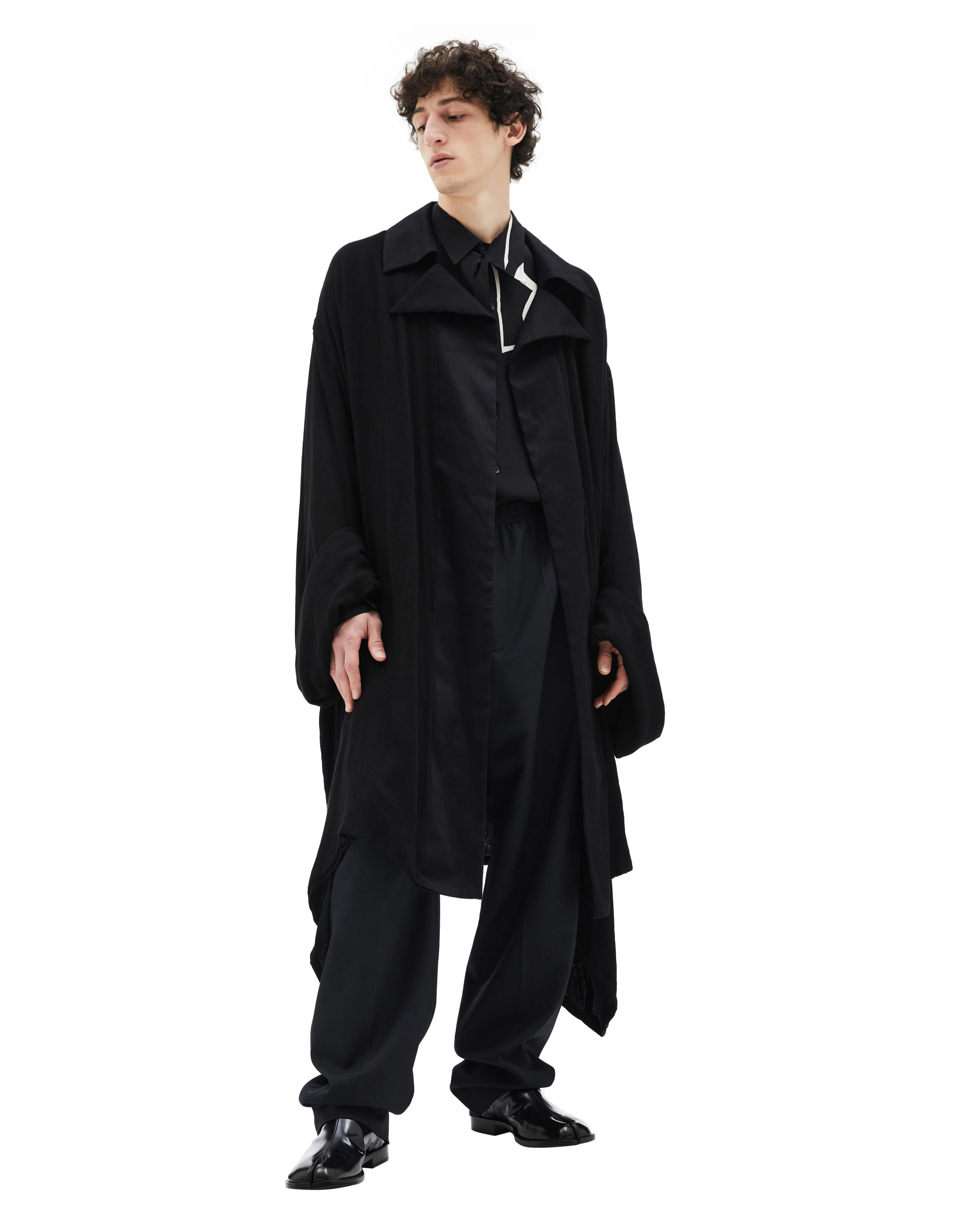 Пальто с объемными рукавами Yohji Yamamoto FX-C09-202-1