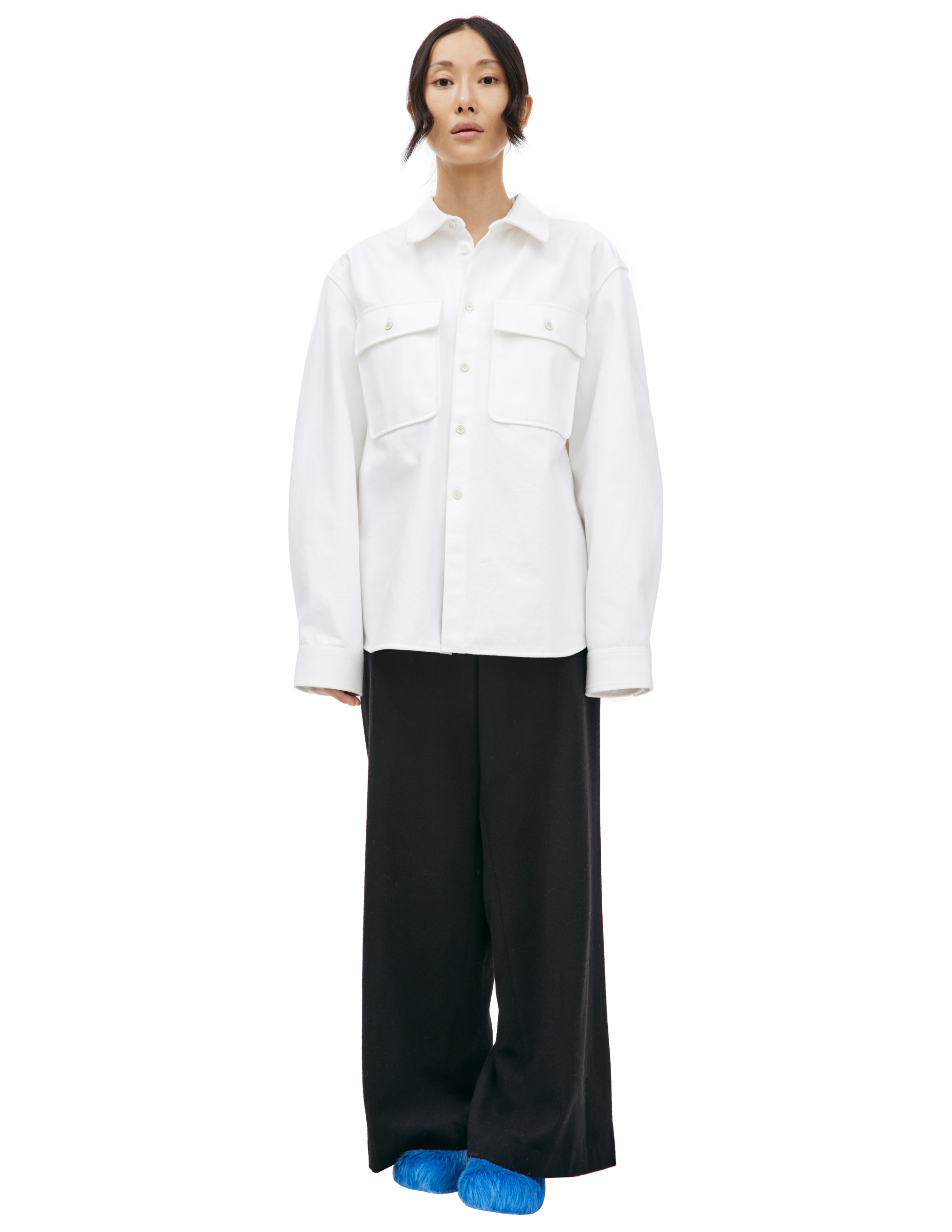 Джинсовая рубашка с накладными карманами Jil Sander J40DL0109/J46544/102