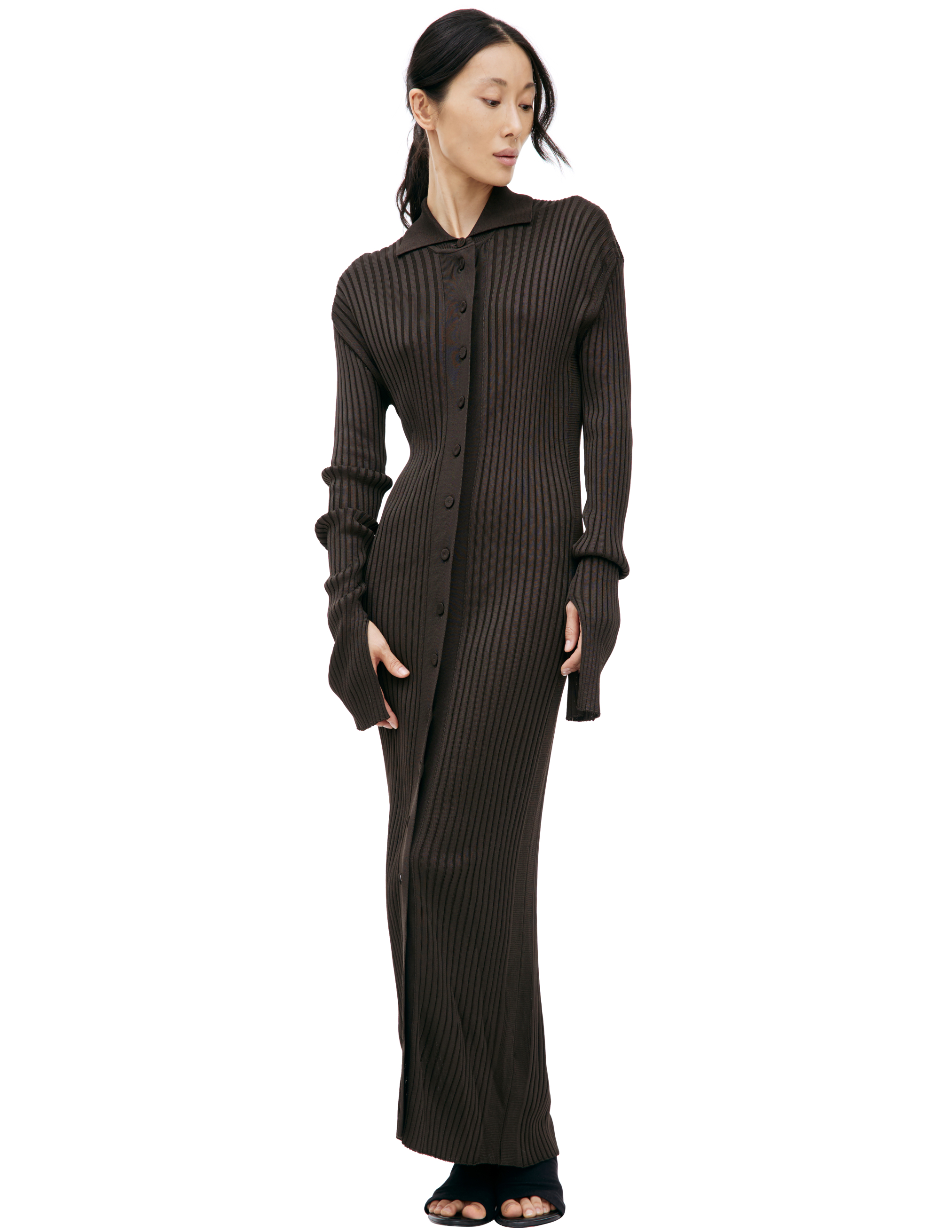 Платье макси на пуговицах Jil Sander J02HP0011/J18287/201