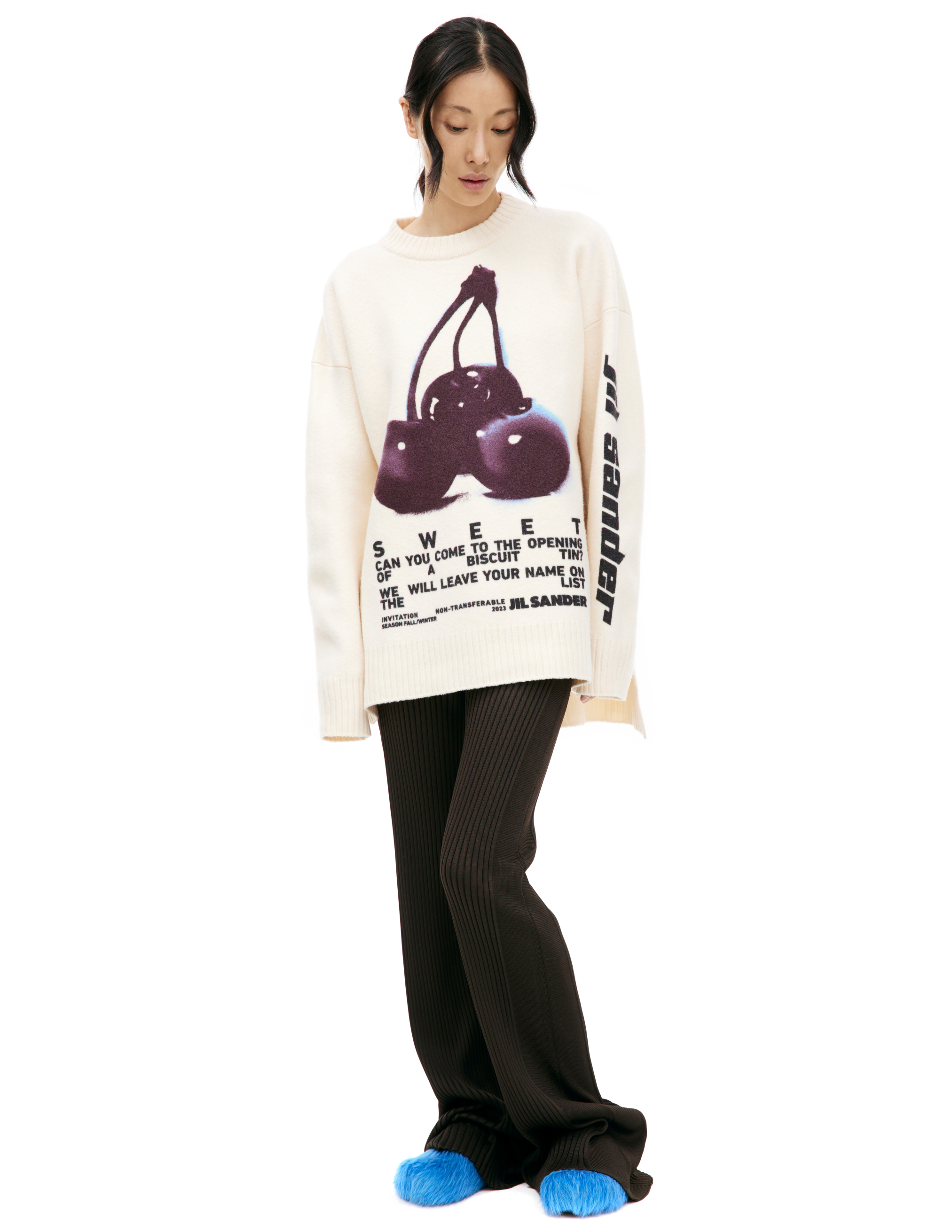 Шерстяной свитер с принтом Jil Sander J21GP0137/J14661/196