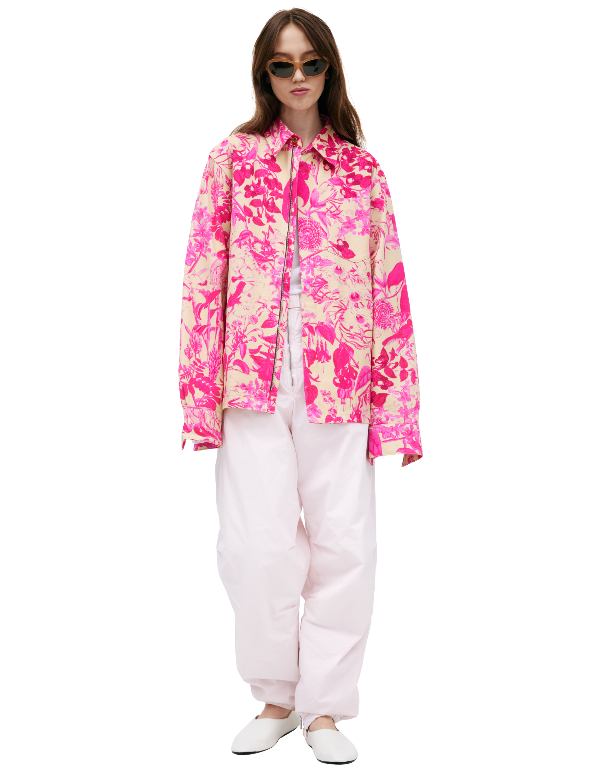 Розовая рубашка с монопринтом Dries Van Noten 232-020705-7088-304