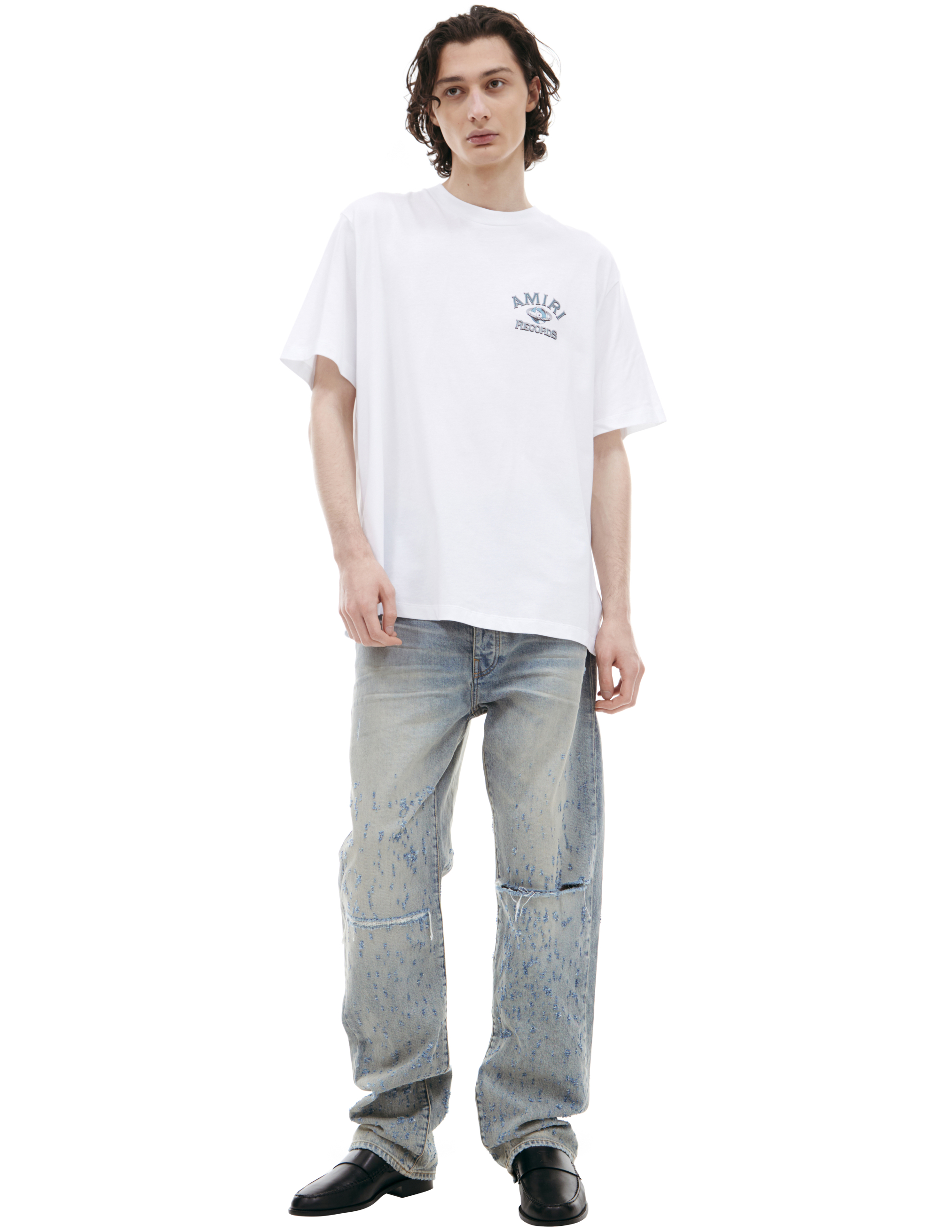 Белая футболка с принтом AMIRI AW23MJG003-100