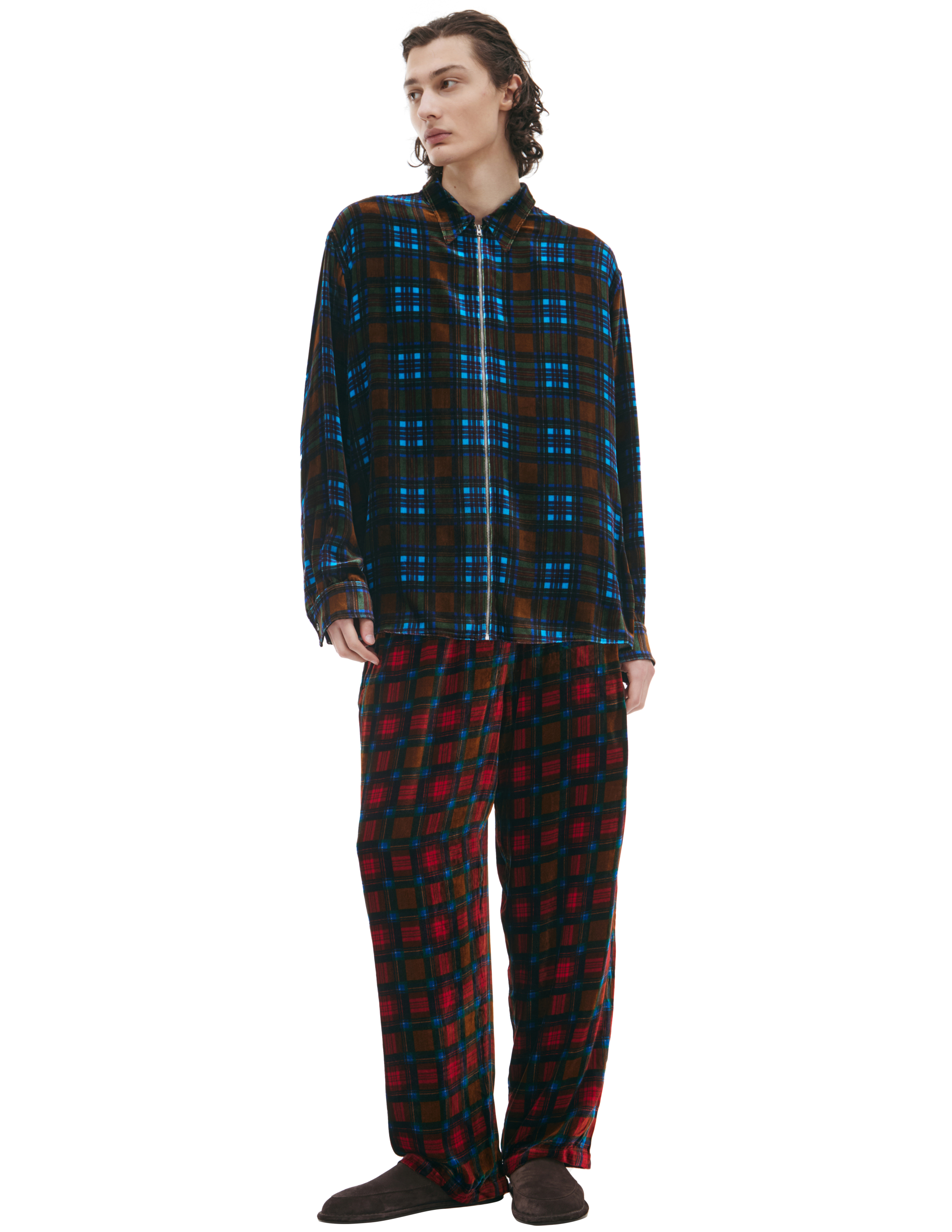 Клетчатая рубашка на молнии Acne Studios BB0546-BHN
