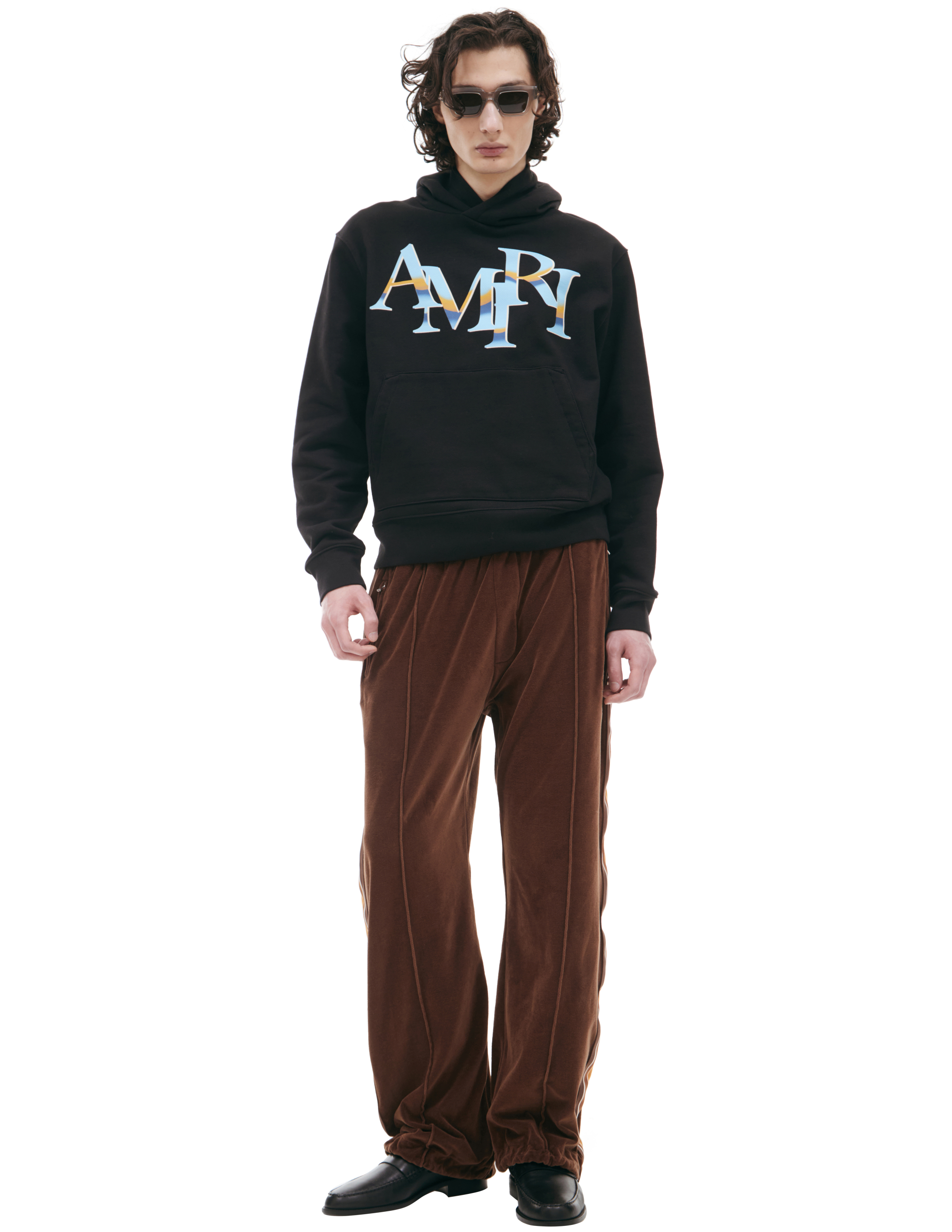 Черное худи с логотипом AMIRI PS24MJL021